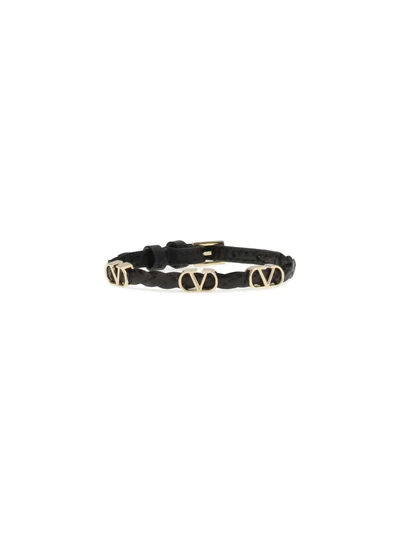 vlogo signature braided leather bracelet