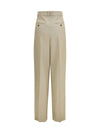 tailored wool and silk canvas pants