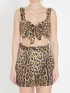 leopard print poplin top