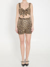 leopard print poplin top