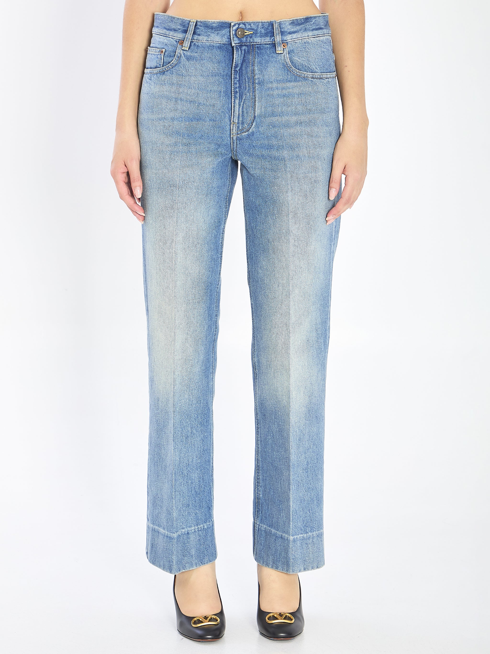 chez valentino denim pants