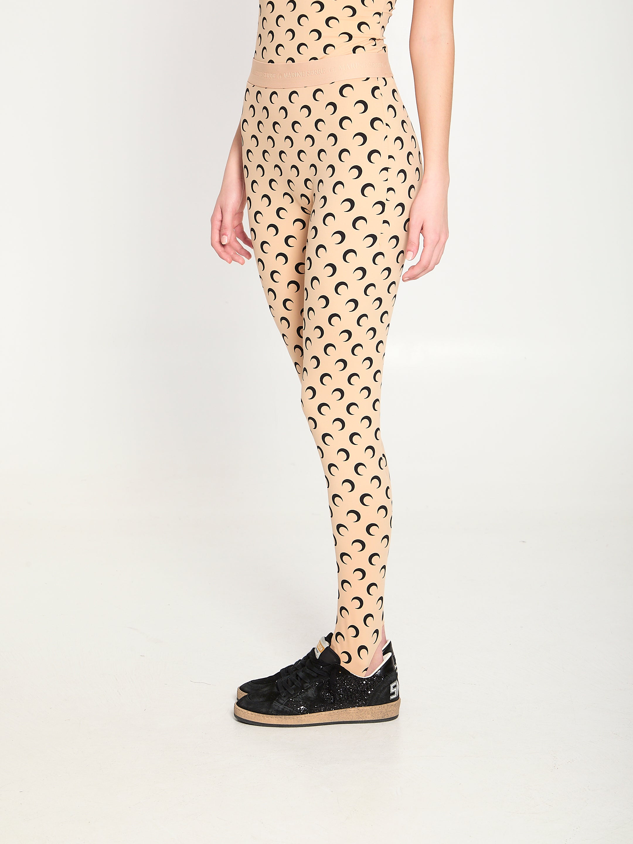 MARINE SERRE M moon printed jersey leggings