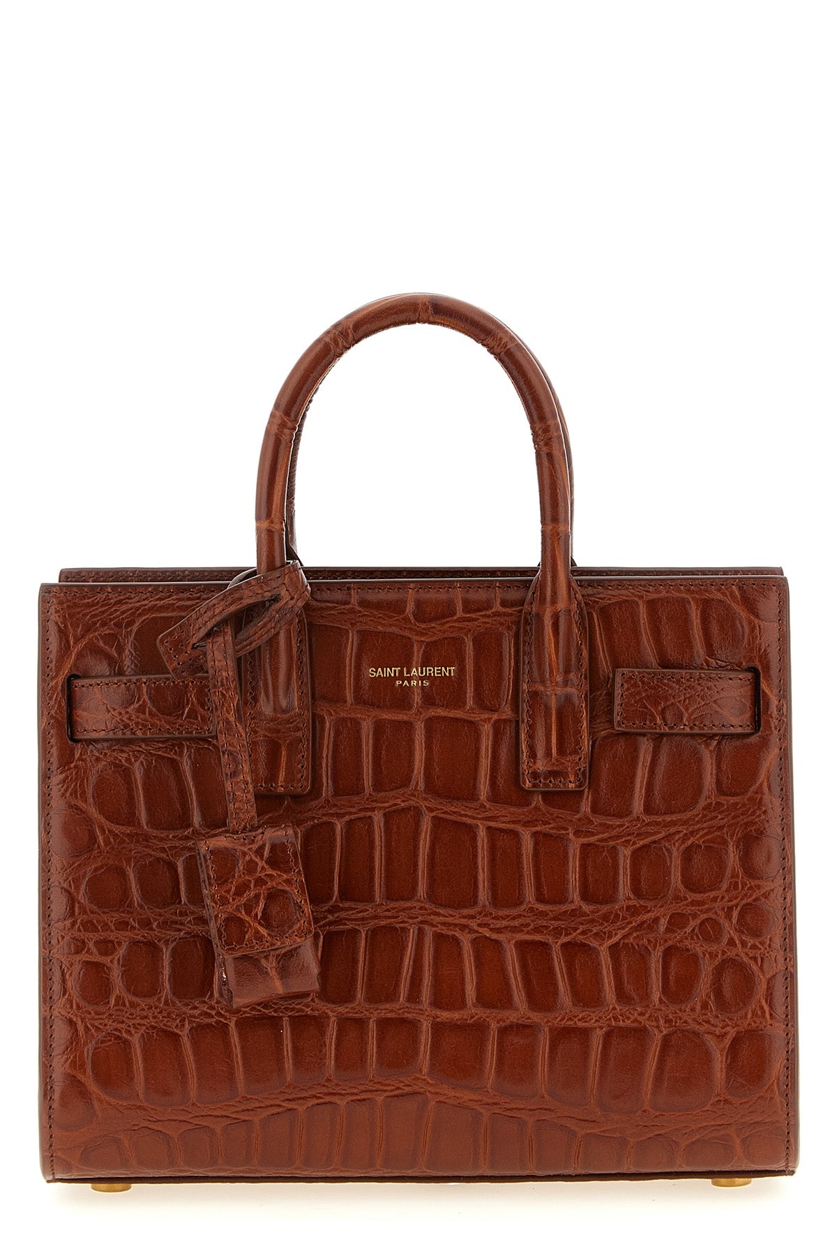 SAINT LAURENT OS nano sac de jour handbag in crocodile embossed leather
