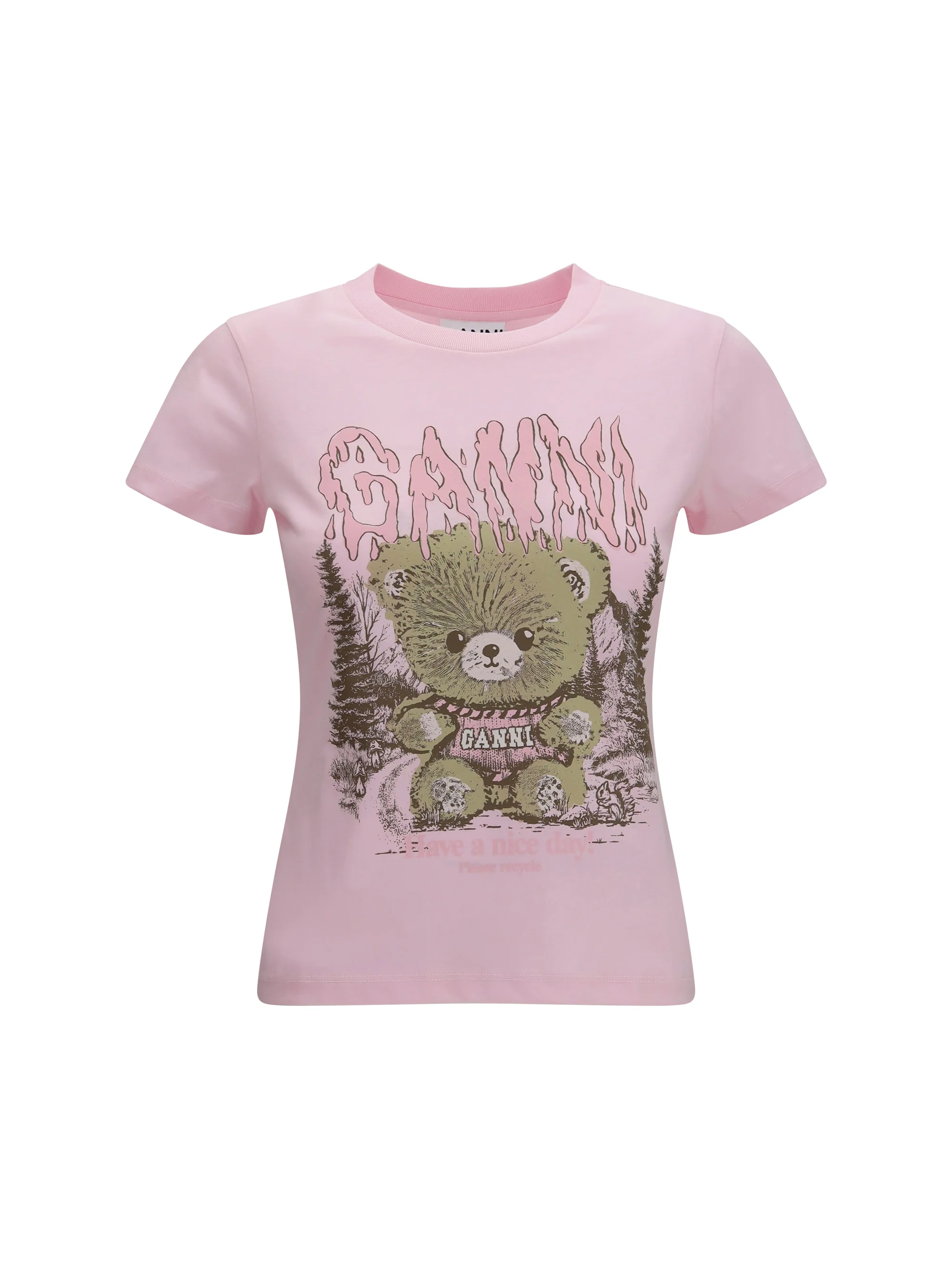 GANNI L teddy forest baby fit cotton t-shirt