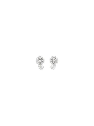 crystal flower earrings