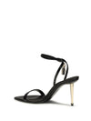 shiny leather padlock pointy naked sandal
