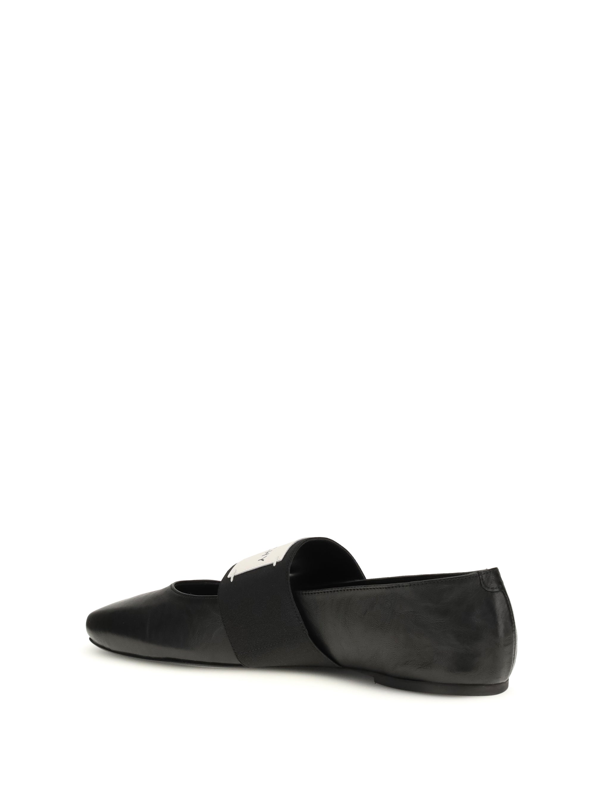 leather sliced square ballerinas