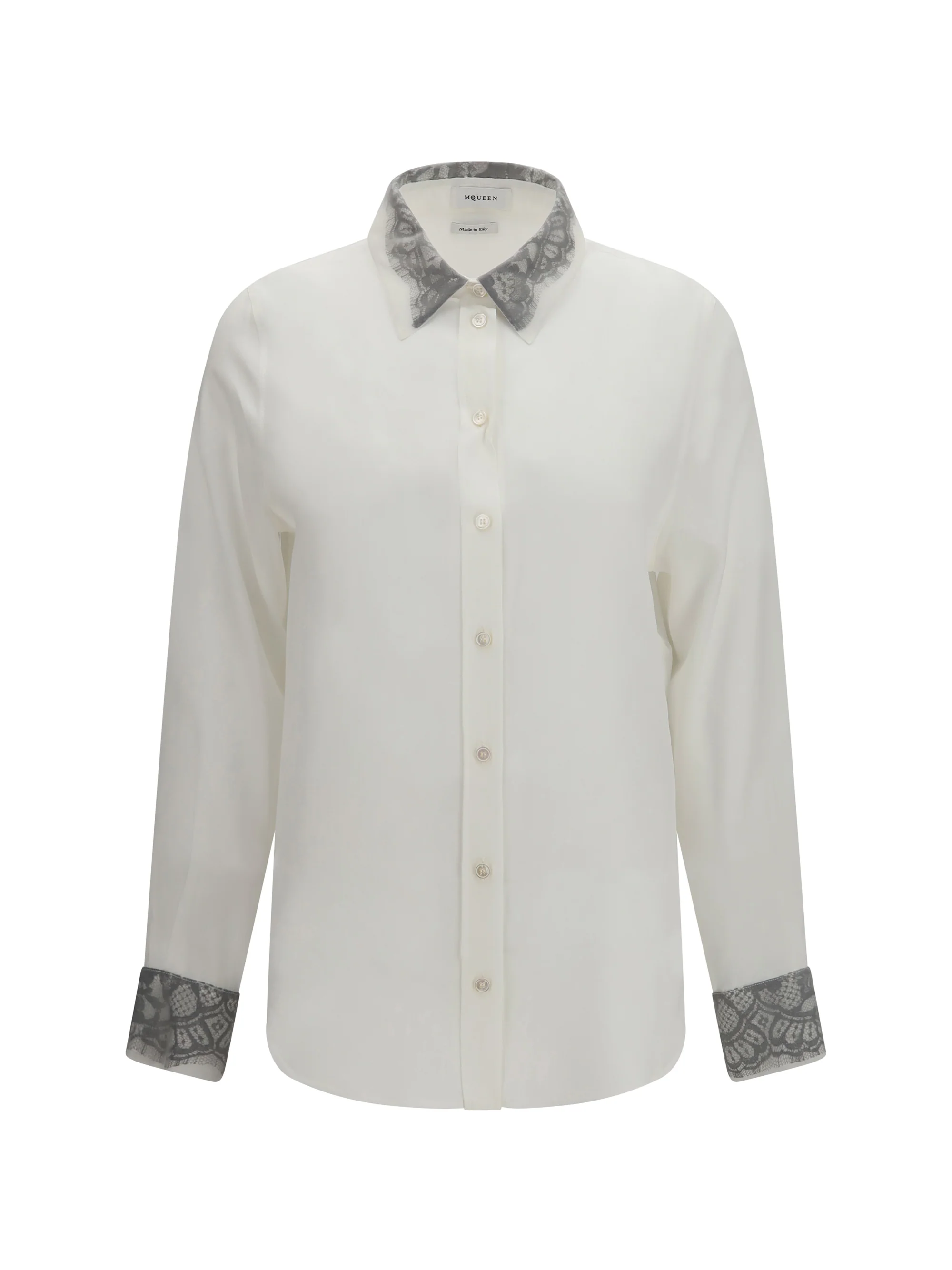 ALEXANDER MCQUEEN 44 floral lace detail shirt