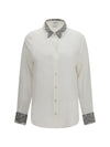 floral lace detail shirt