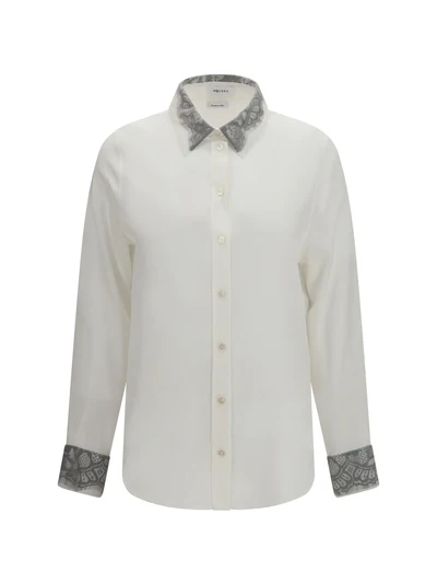 floral lace detail shirt
