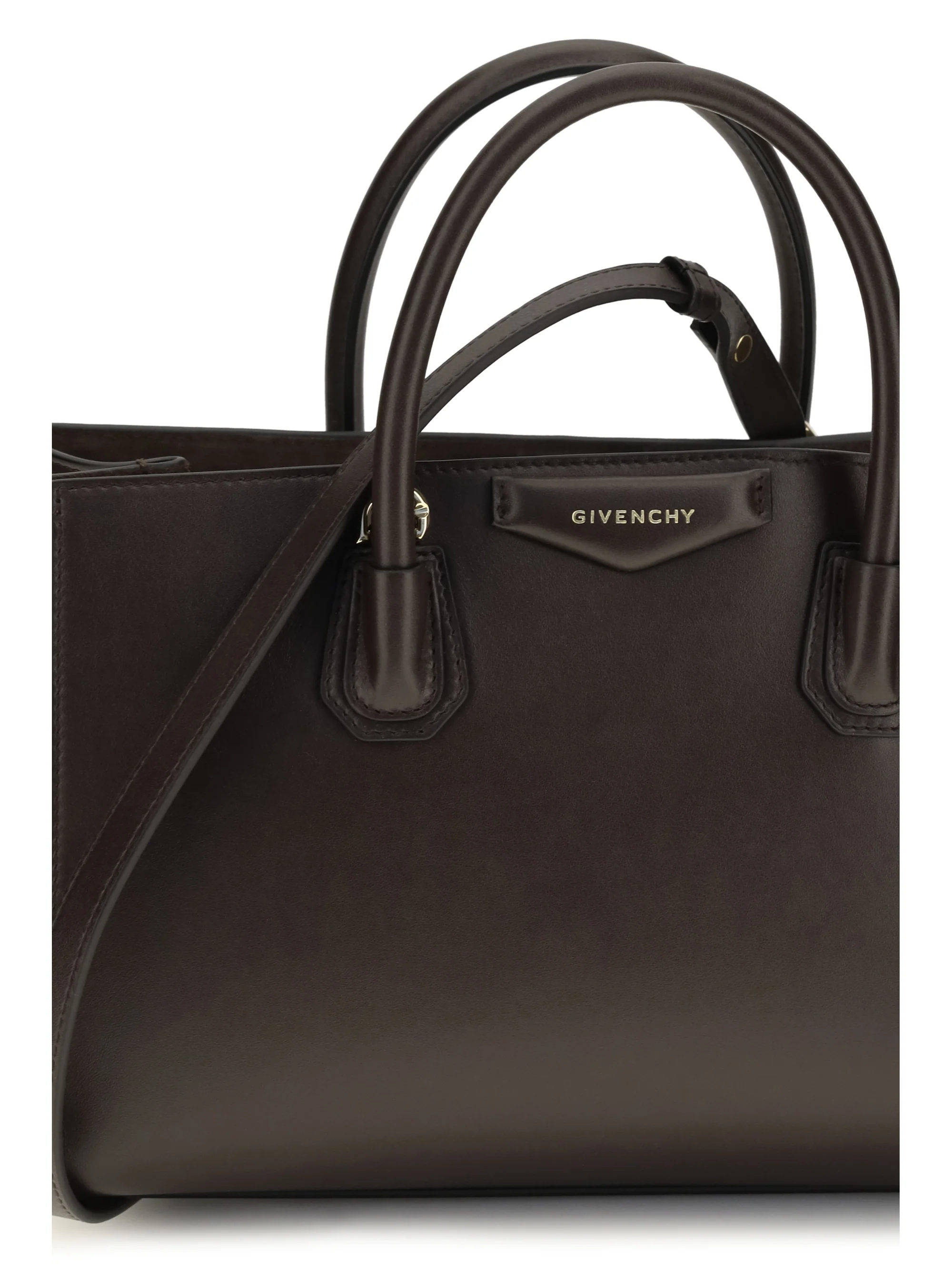 small antigona catchall glossy grained leather handbag
