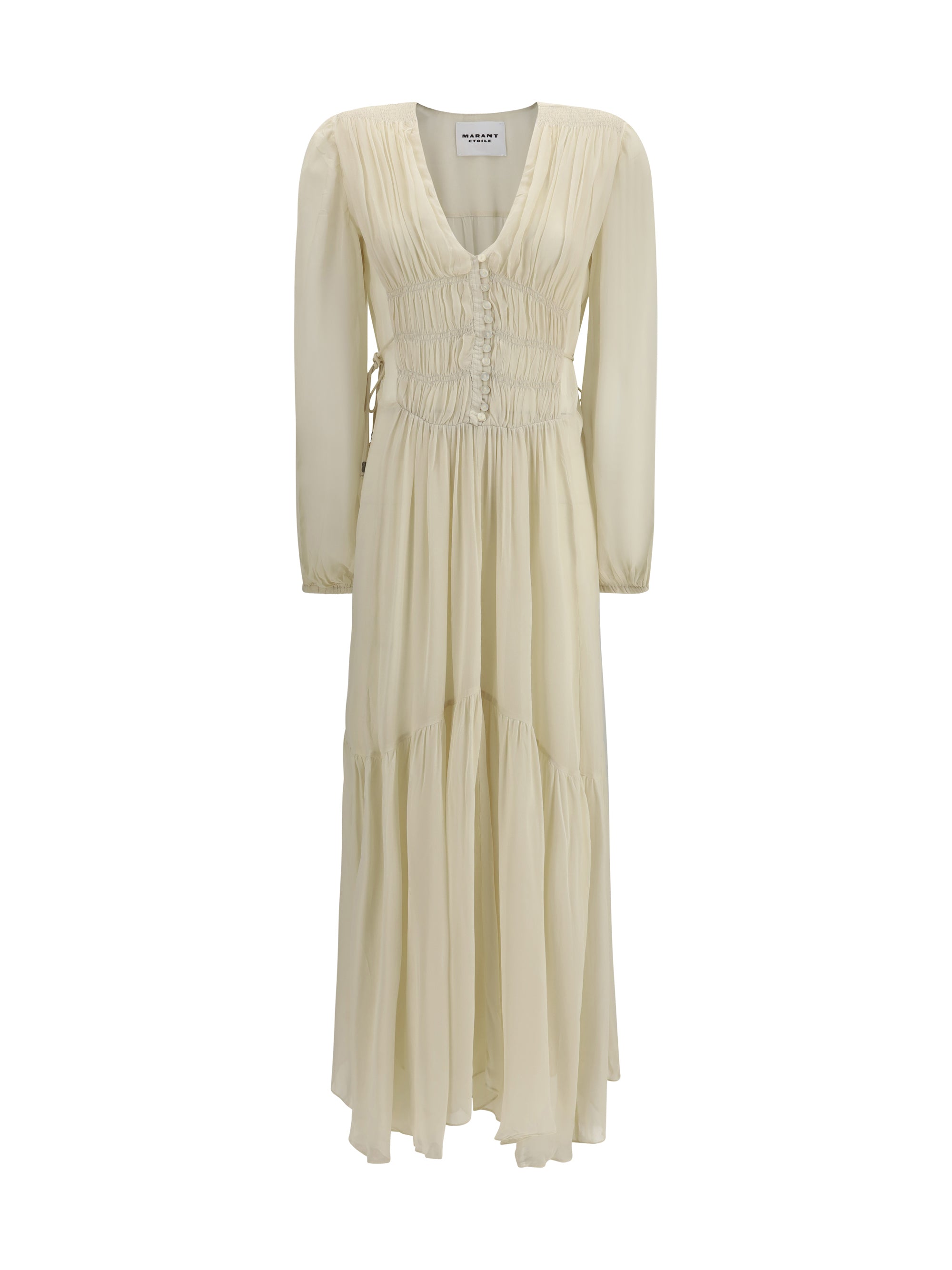 MARANT ETOILE 38 buttoned sheer long dress