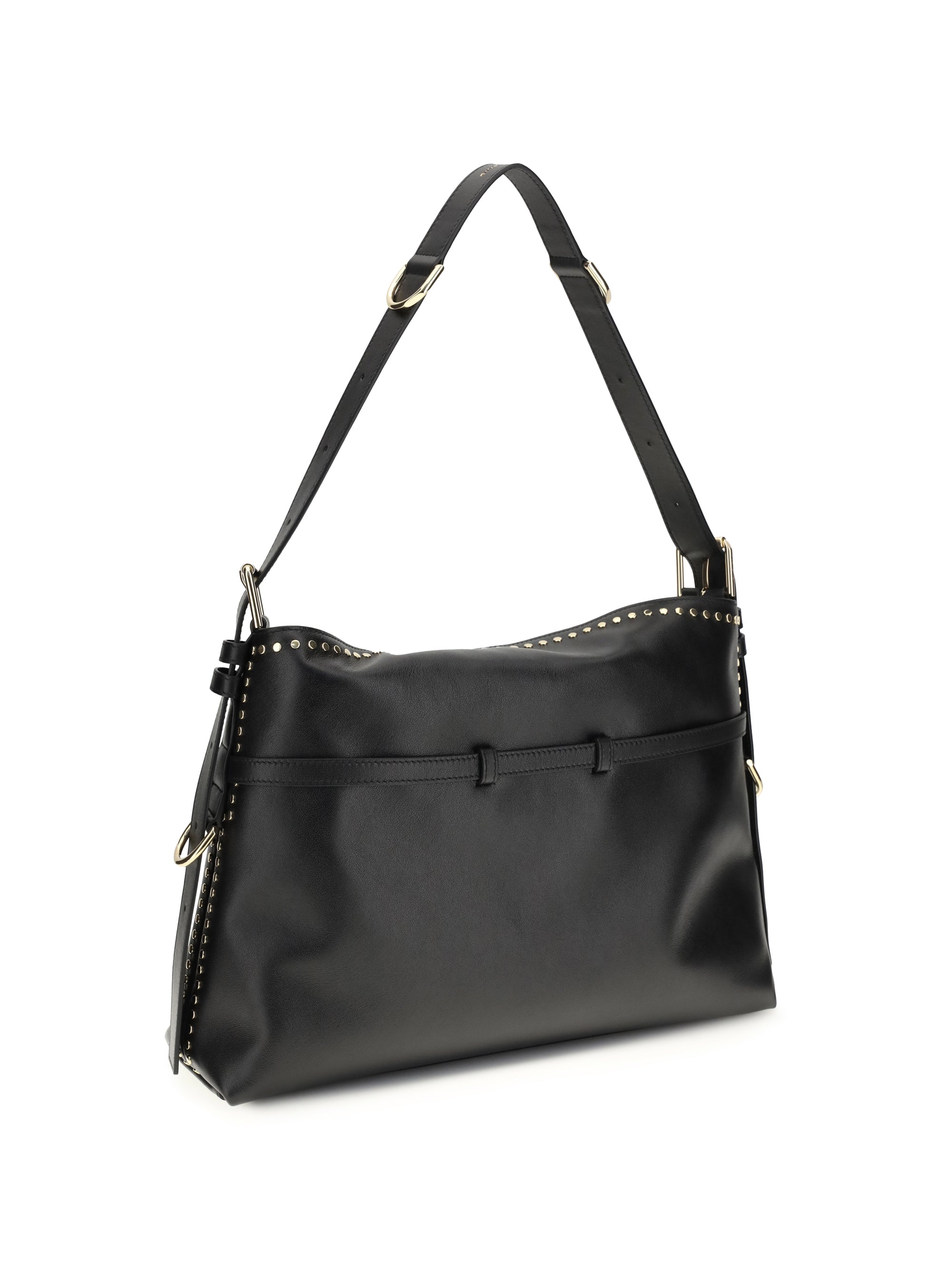 large voyou shoulder bag in shiny leather
