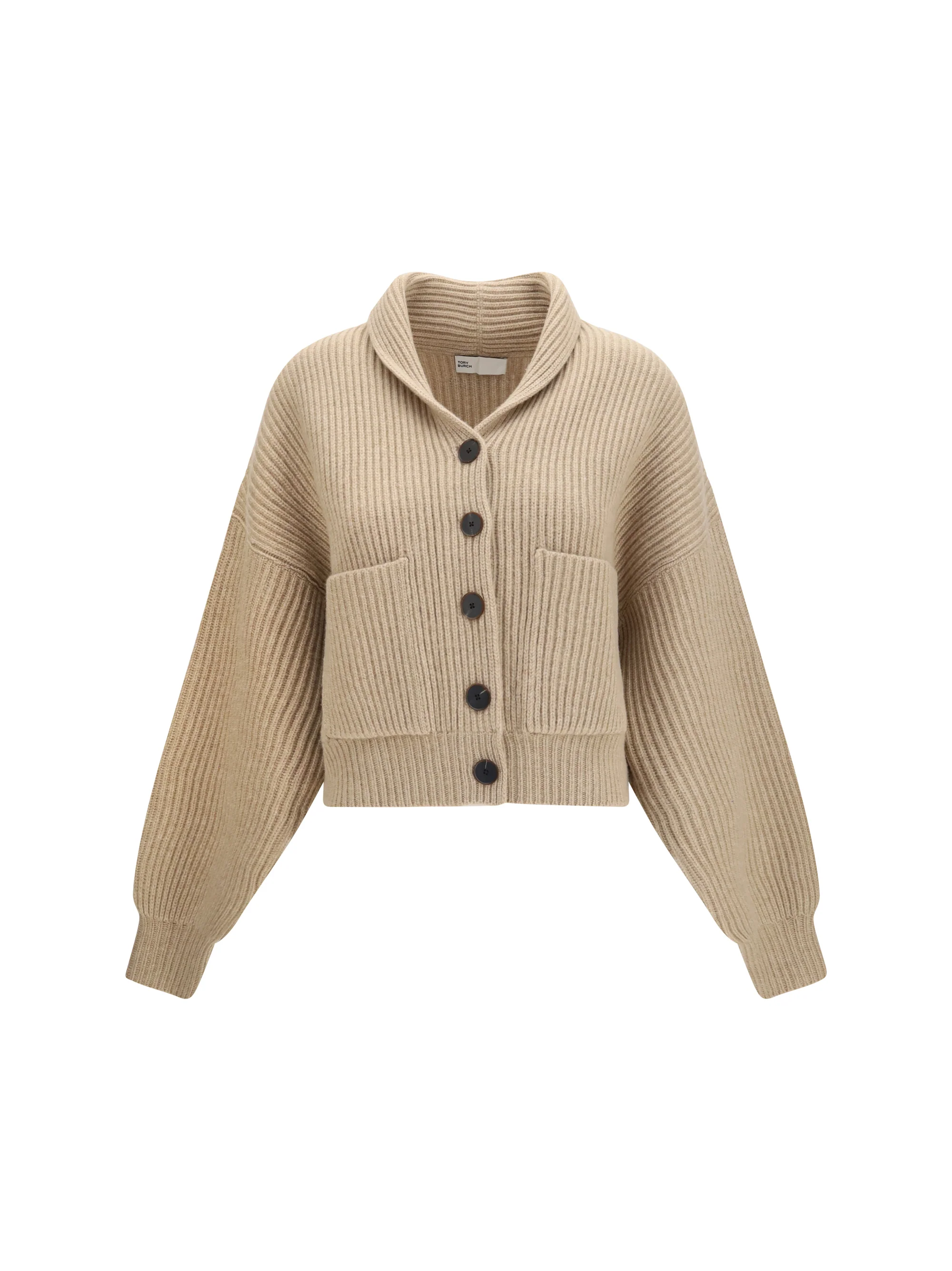 TORY BURCH M ribbed wool cropped cardigan