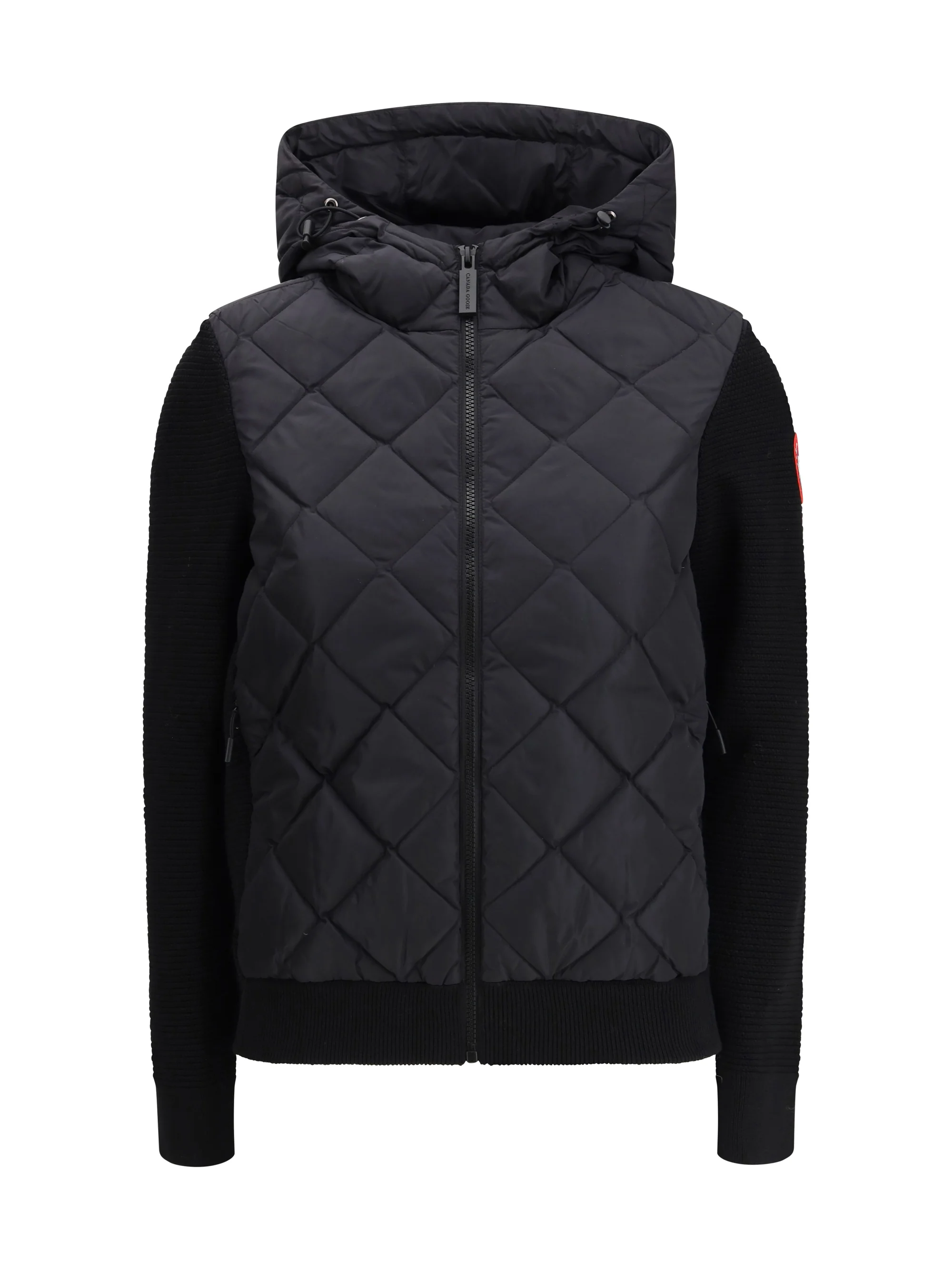 hybridge® quilted knit hooded down jacket