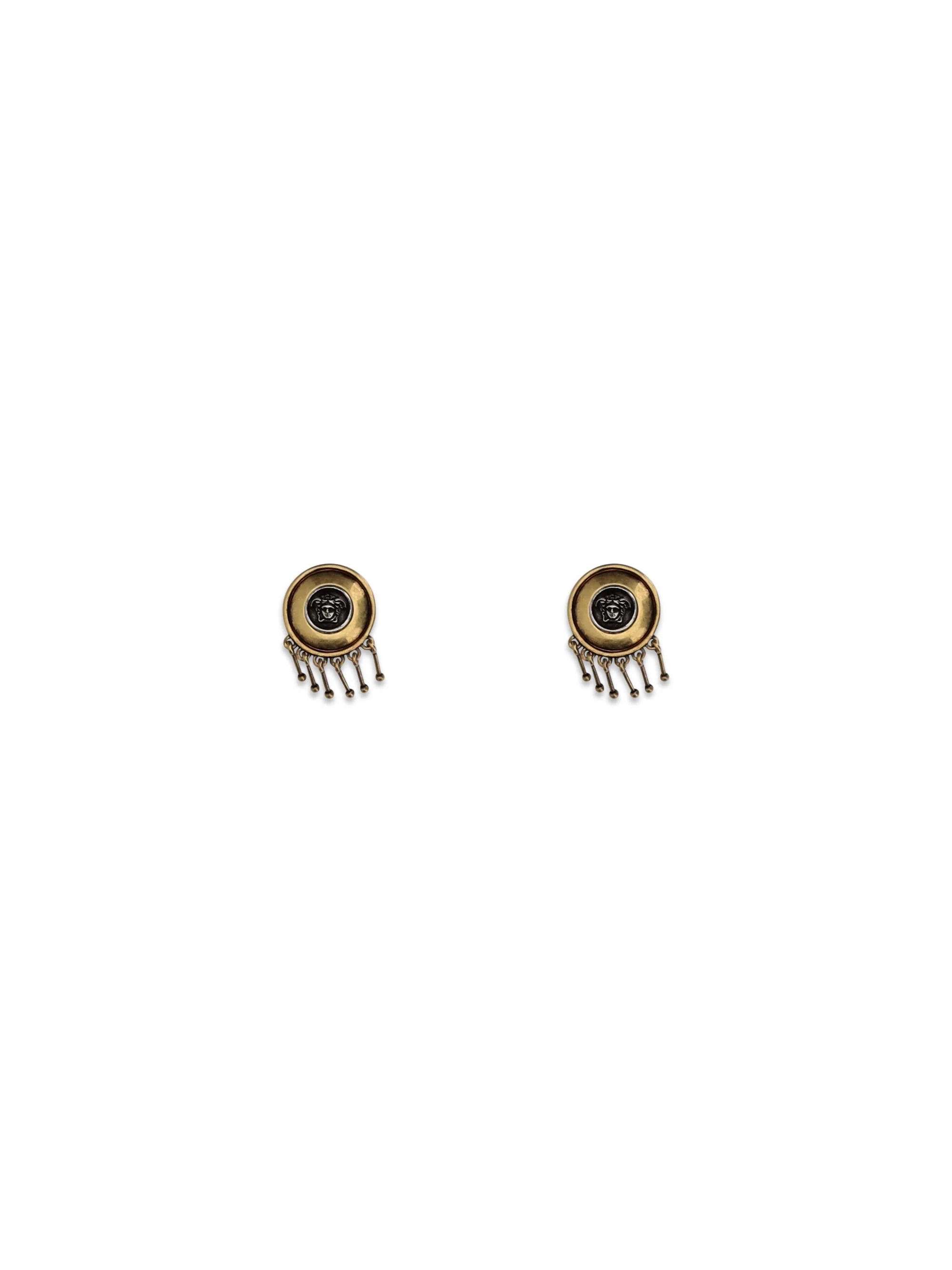 VERSACE OS medusa clip-on drop earrings