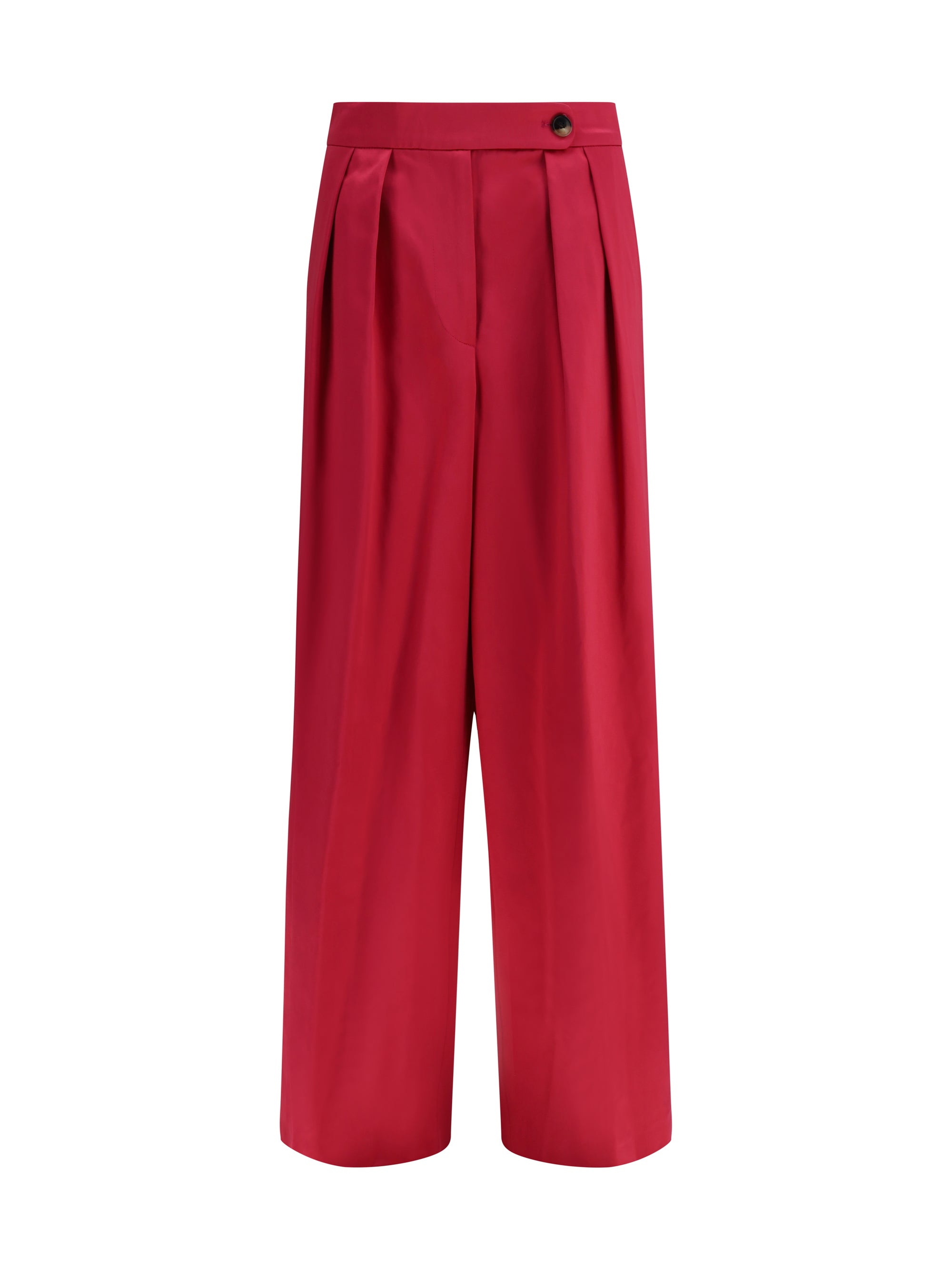 DRIES VAN NOTEN 36 wide pleated pants in washed cotton and acetate 