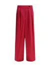 wide pleated pants in washed cotton and acetate