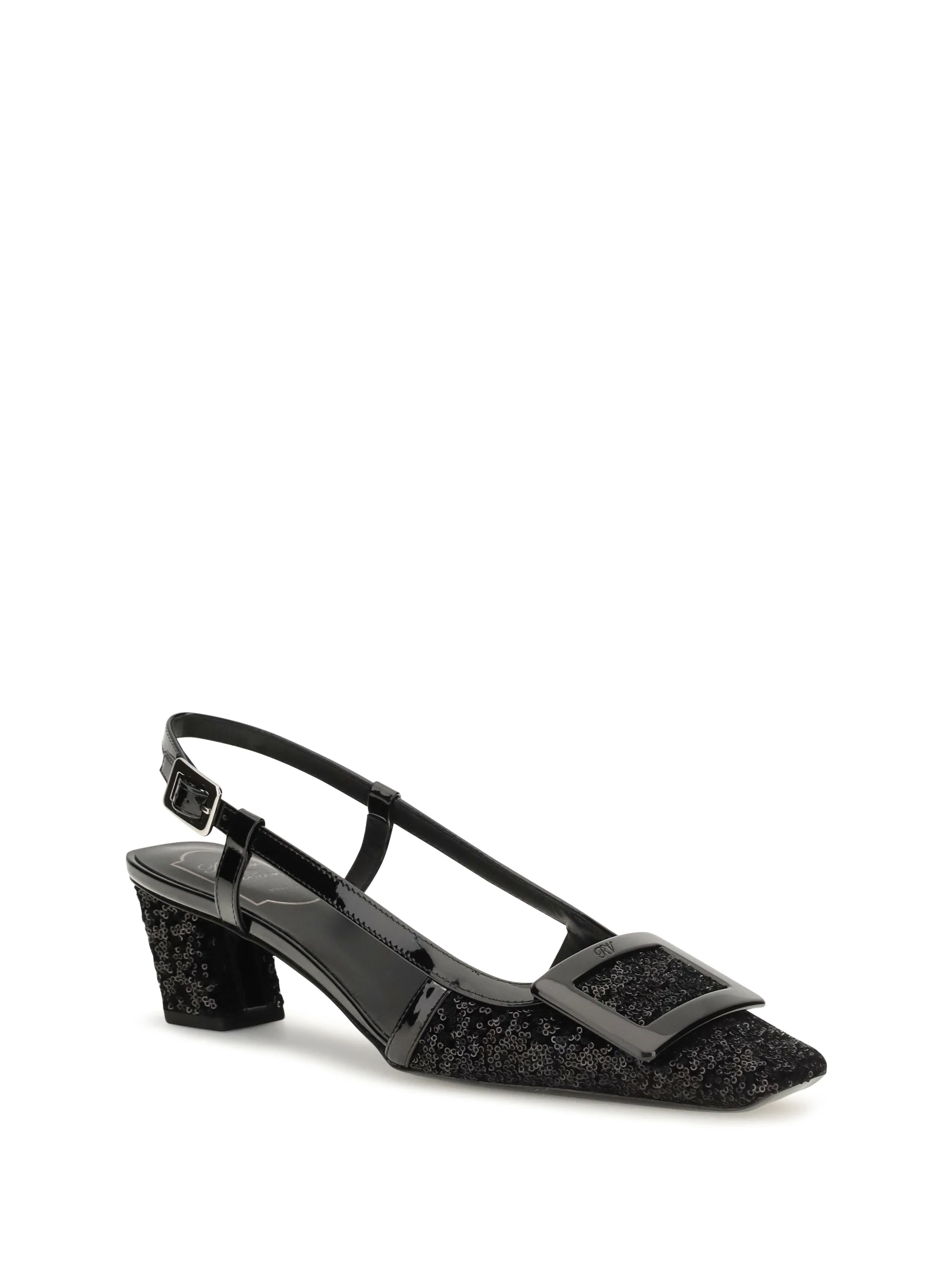 belle vivier shiny-effect slingback pumps