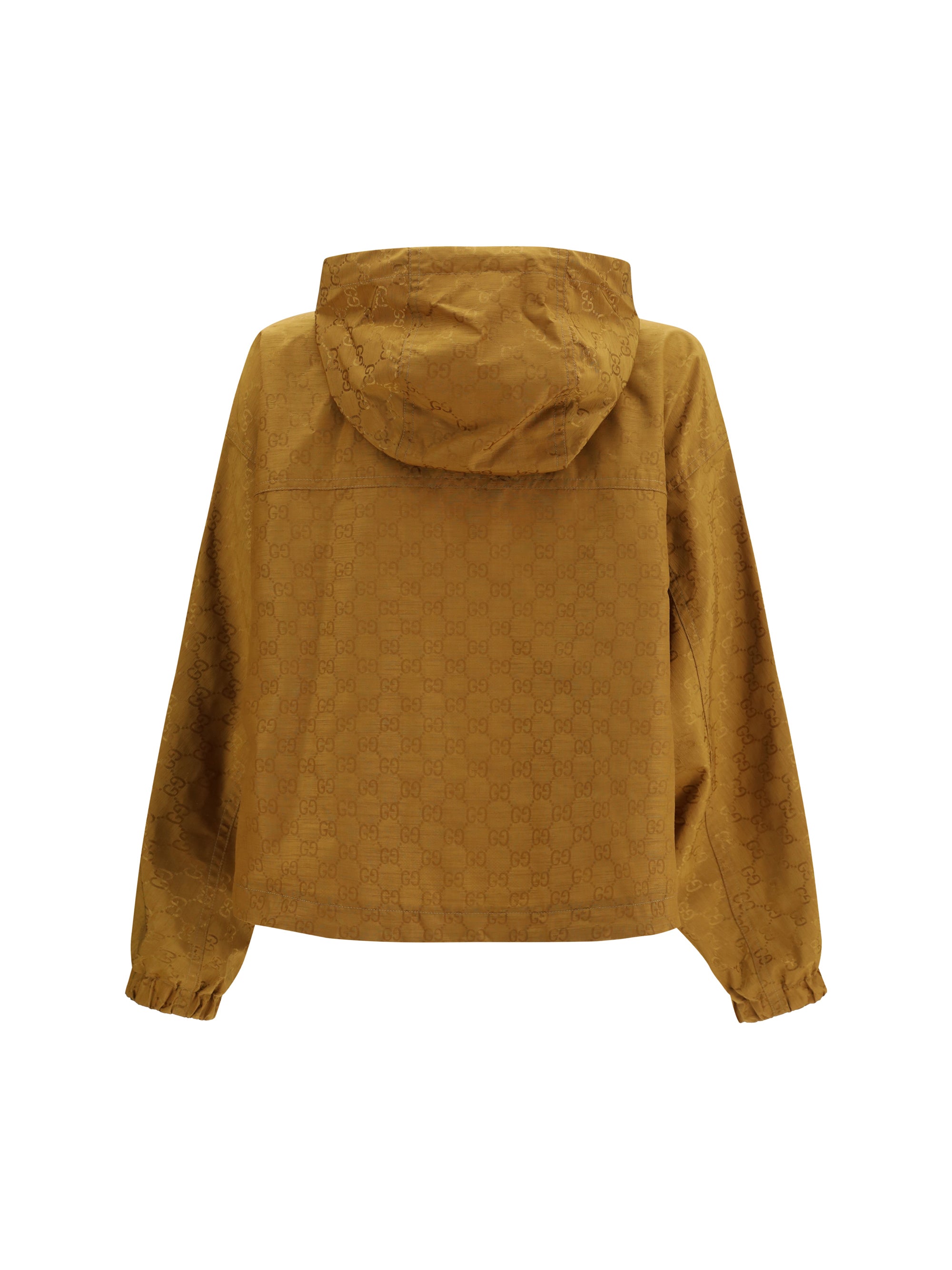GUCCI 38 short technical jacquard jacket with all-over gg motif