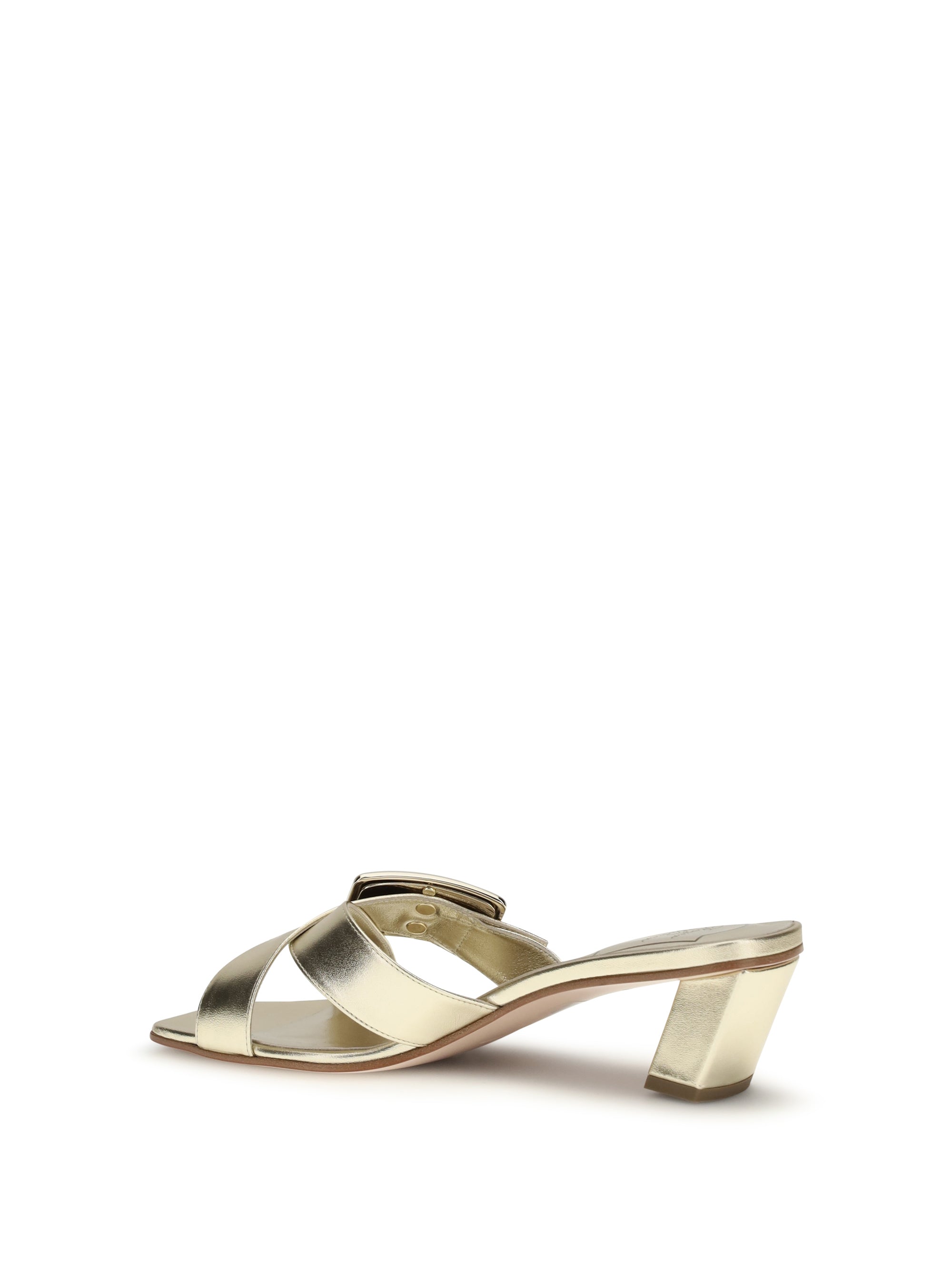 laminated leather mules sandals