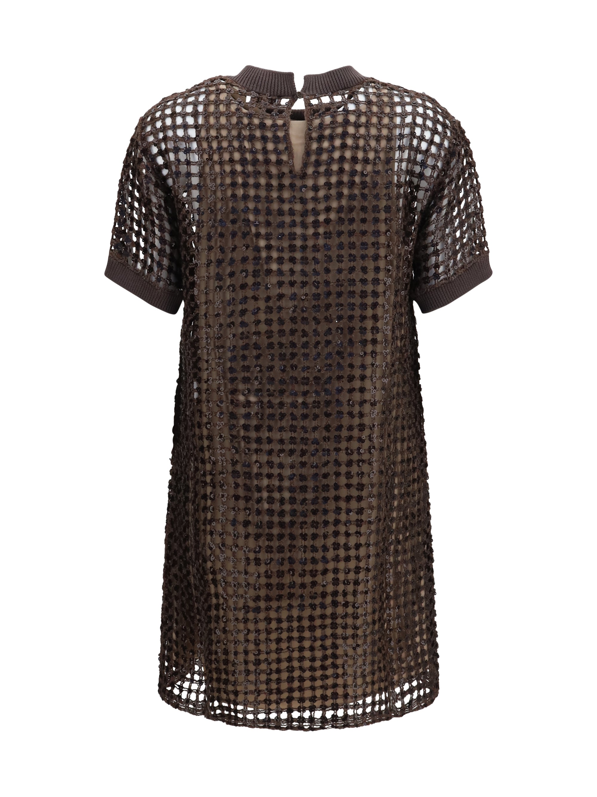 BRUNELLO CUCINELLI M sequin mesh mini dress
