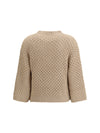 jumper crafted from platinum yarn with micro sequins