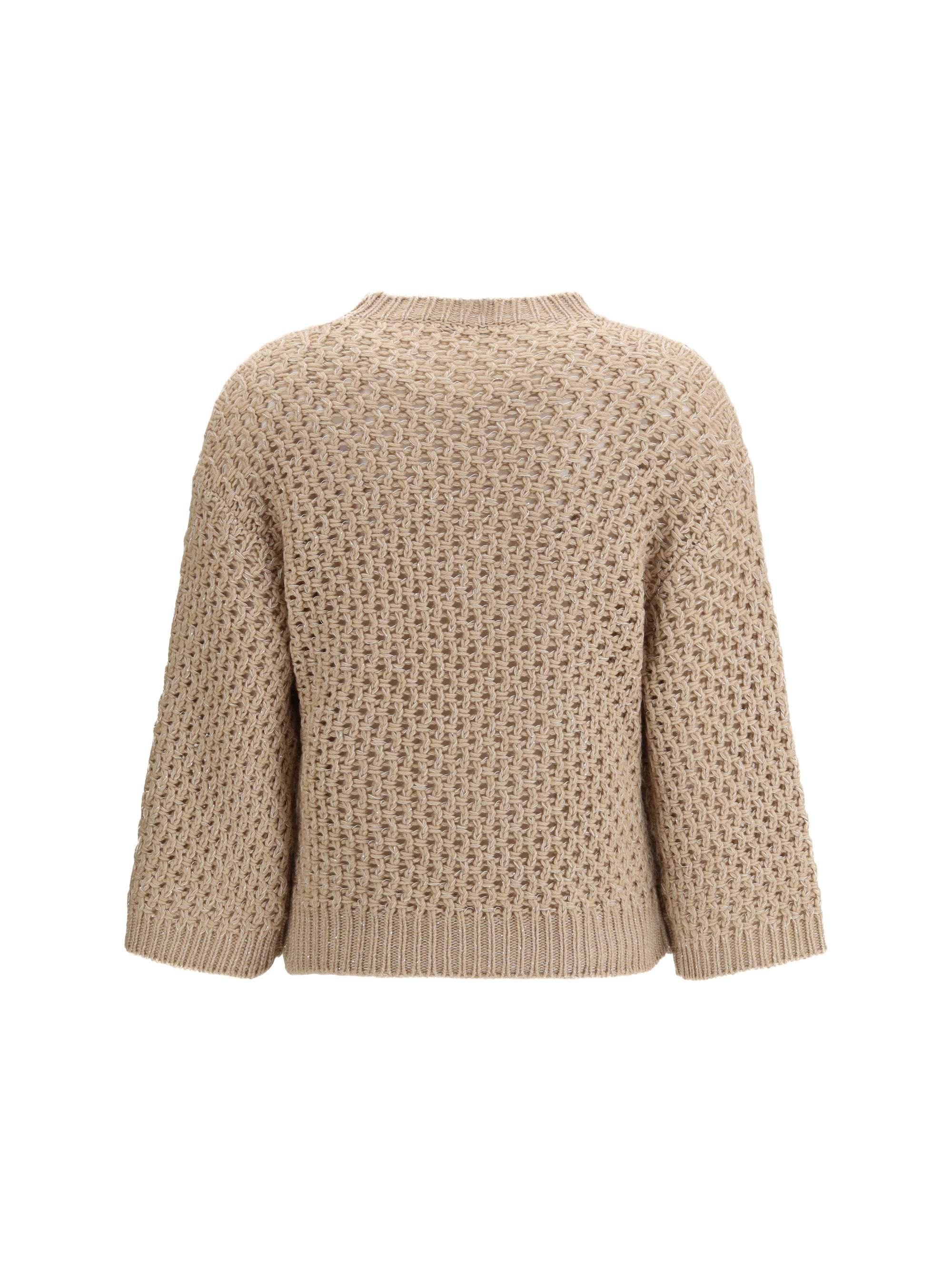 jumper crafted from platinum yarn with micro sequins
