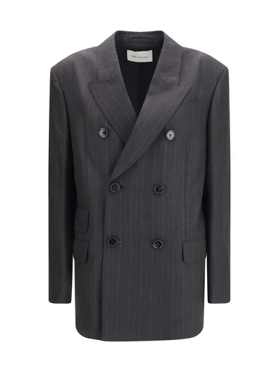striped wool double breasted blazer