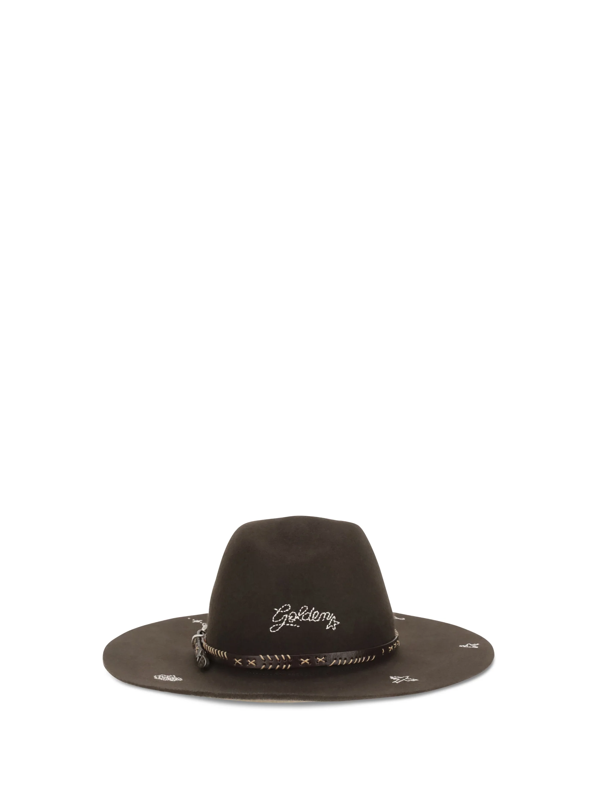 embroidered wool fedora