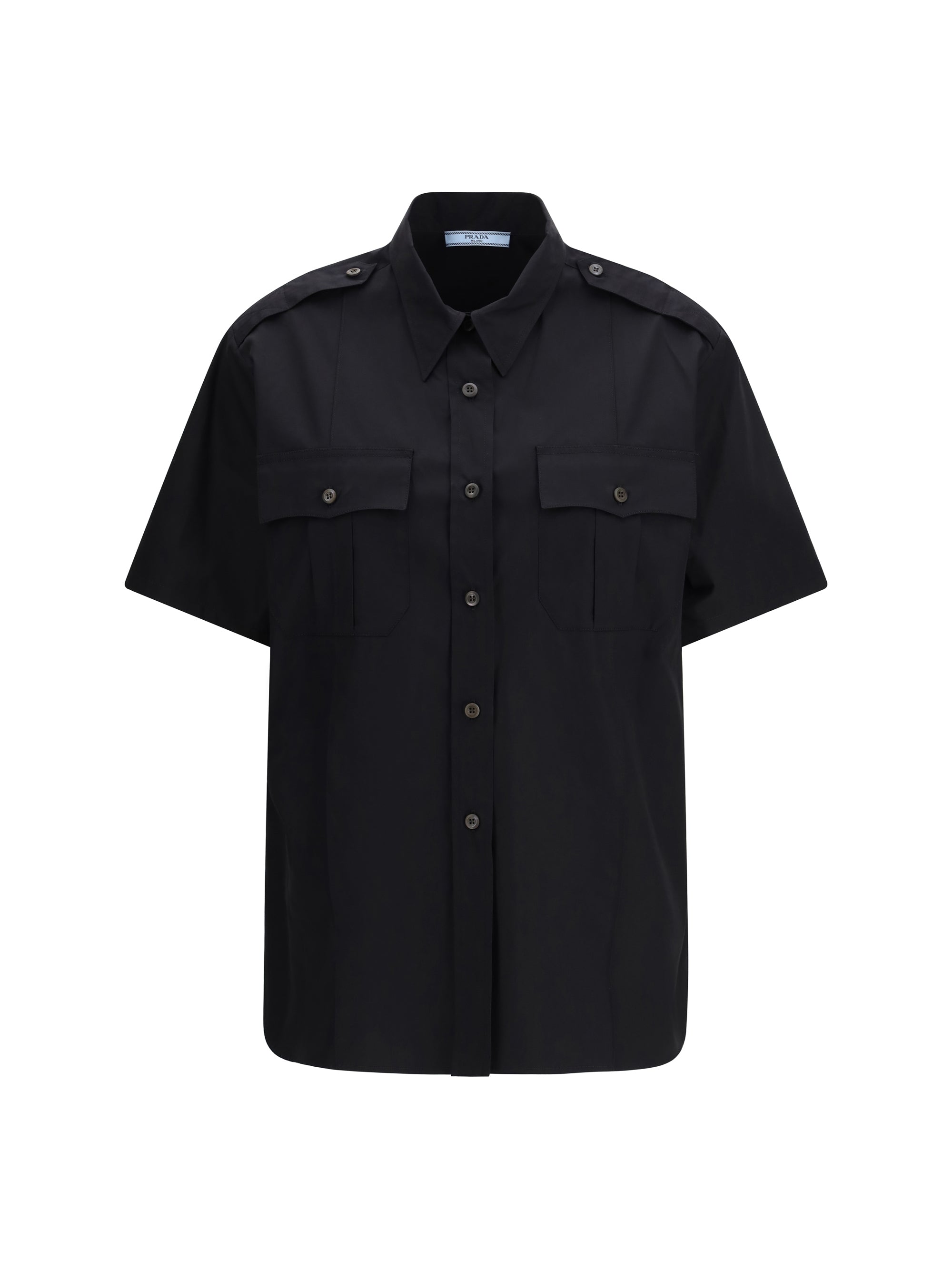 PRADA 40 short-sleeve poplin shirt 