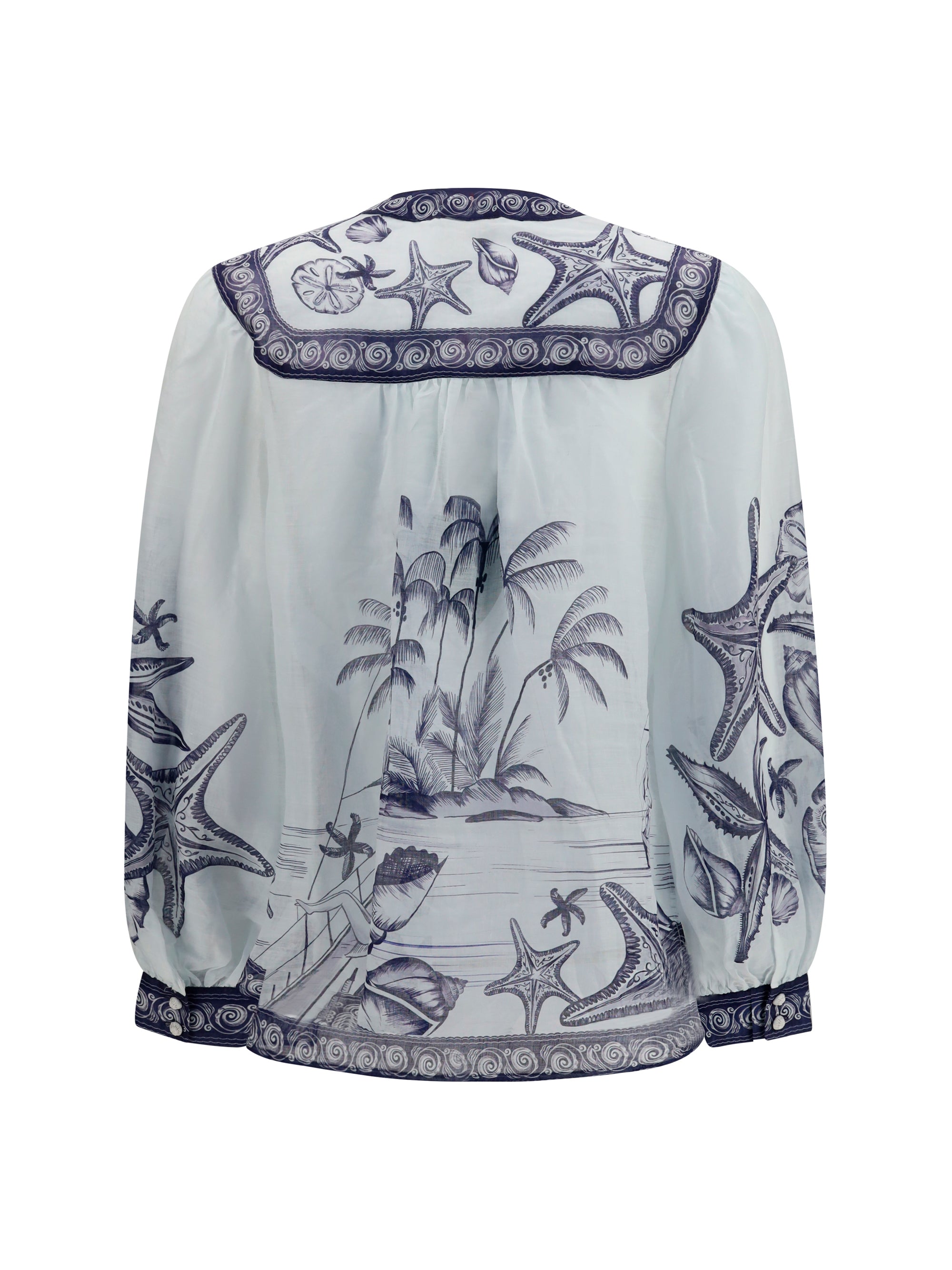 FARM RIO L seaside print blouse