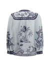 seaside print blouse