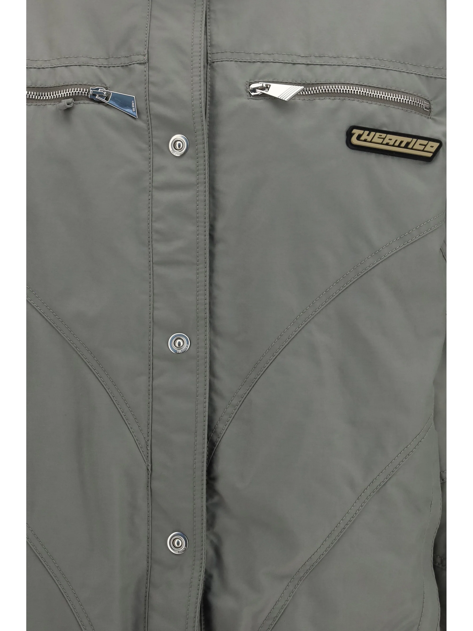 high-neck bomber with zips