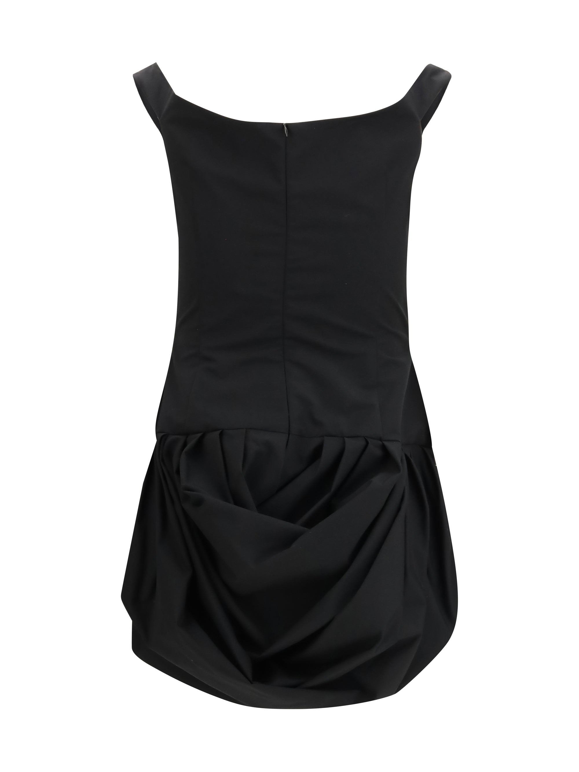 off-shoulder puff skirt mini dress