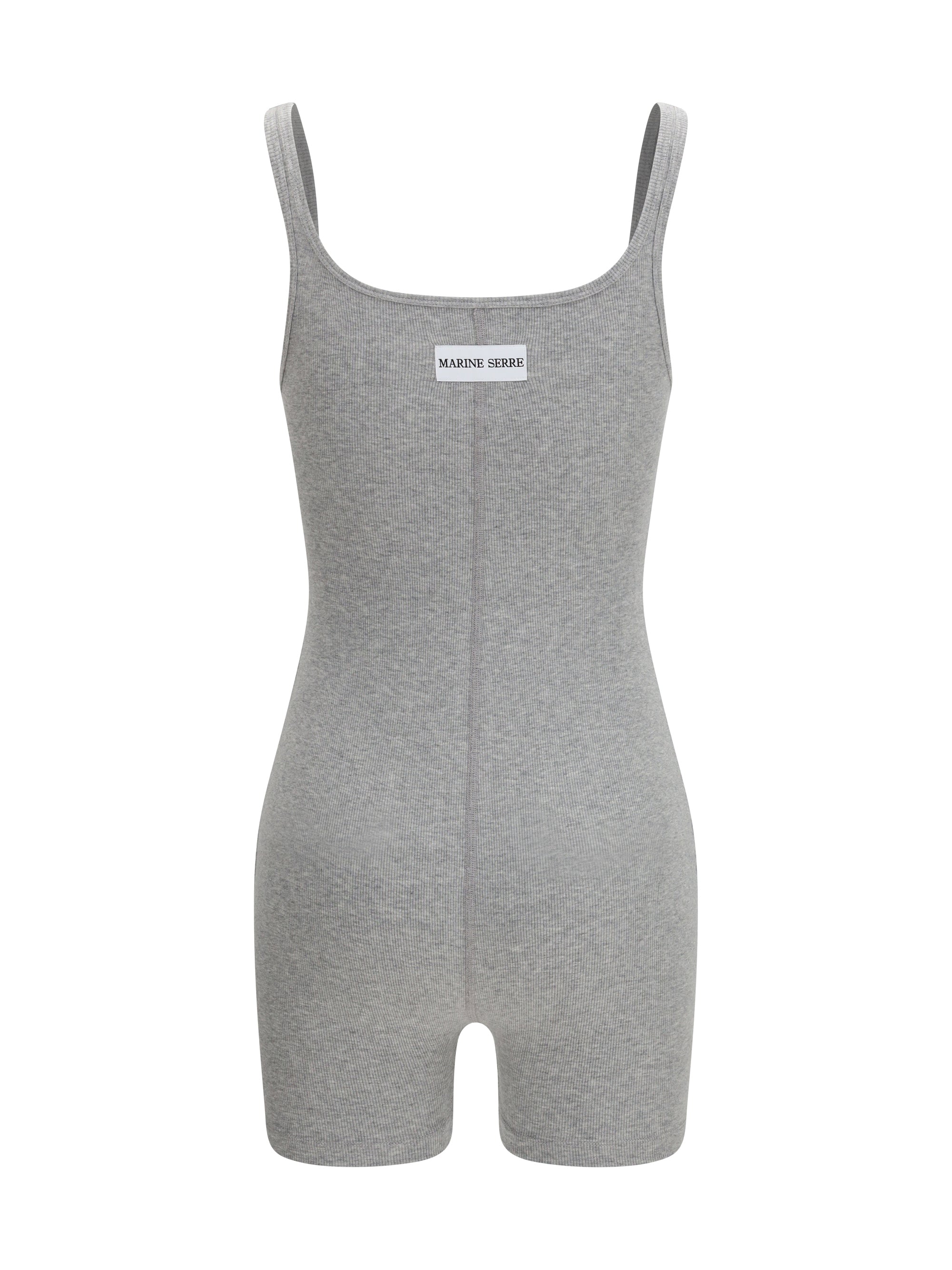 MARINE SERRE M moon logo ribbed jersey short catsuit