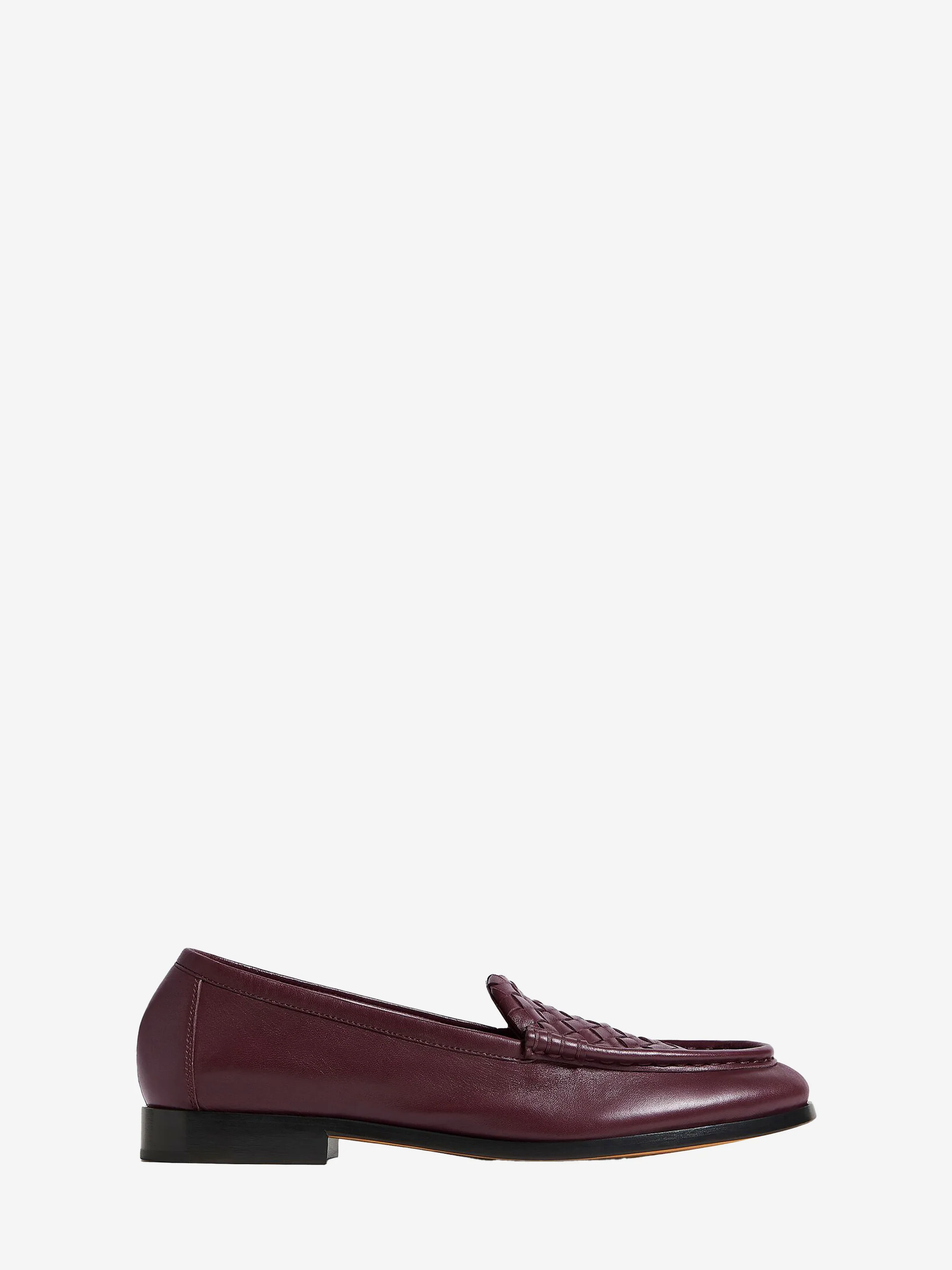 BOTTEGA VENETA 36 deep mahogany silenzio loafers