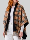 reversible check wool cape