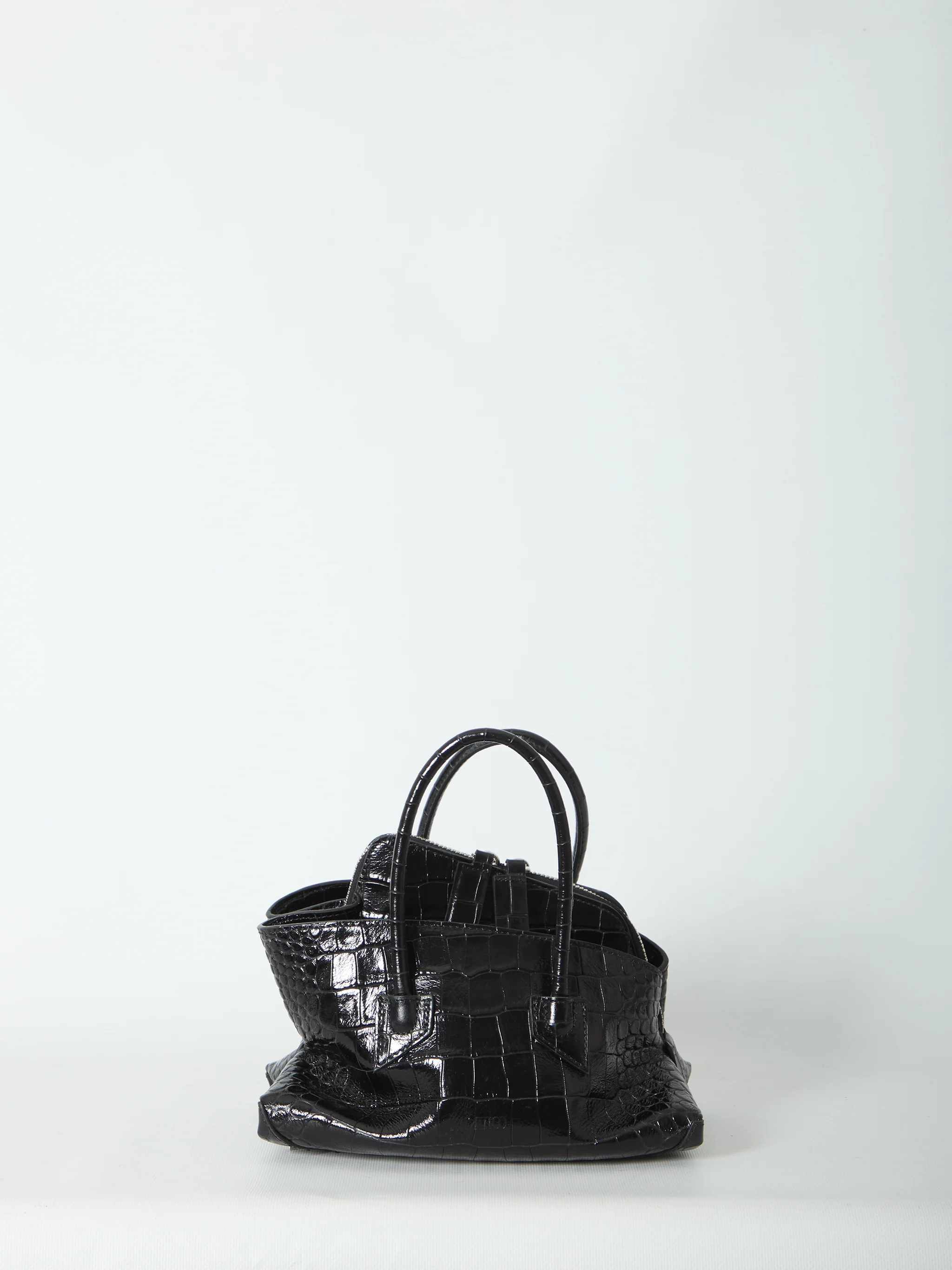 la passeggiata top handle black bag mini