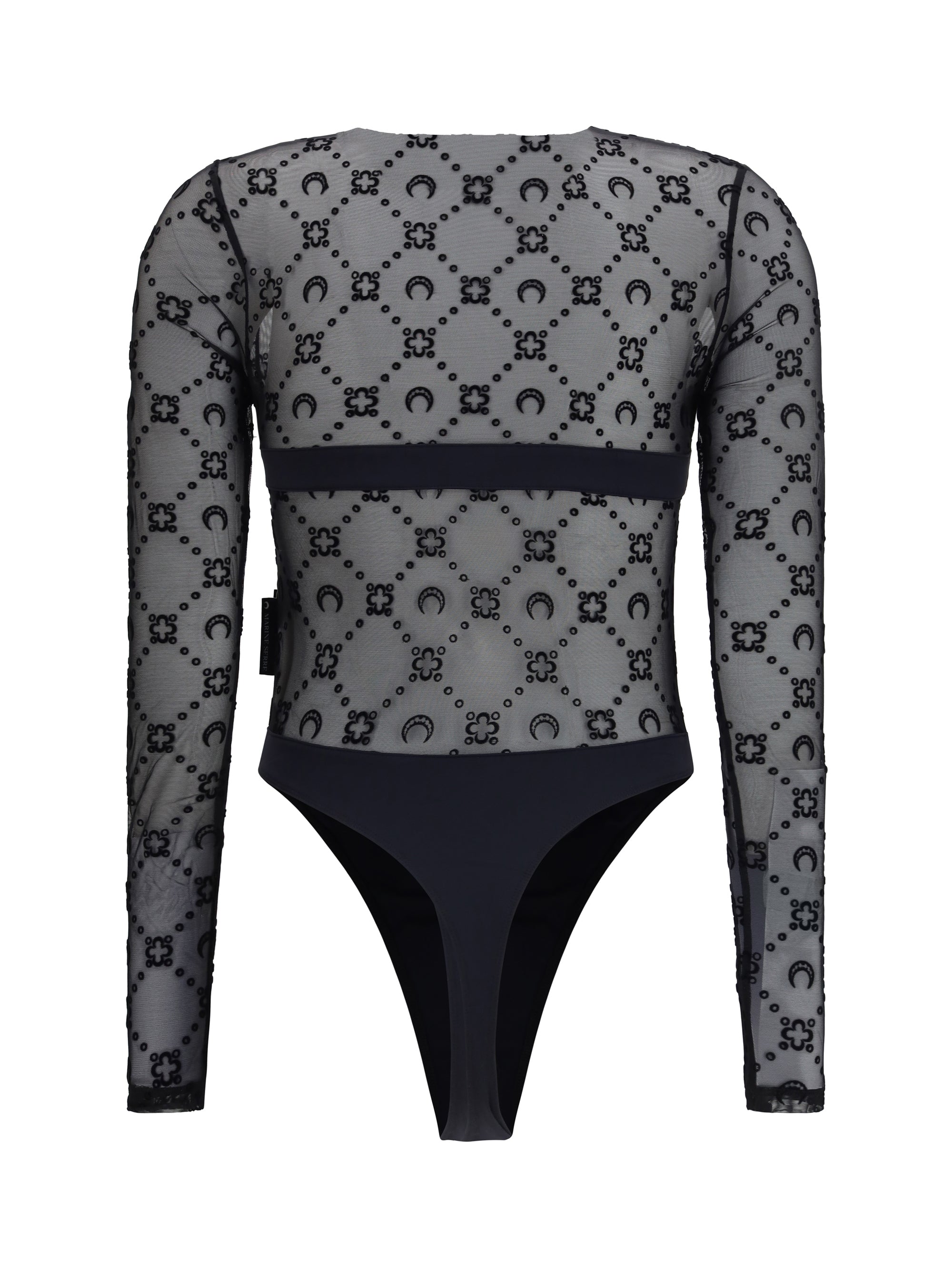 MARINE SERRE M mesh body with moon motif