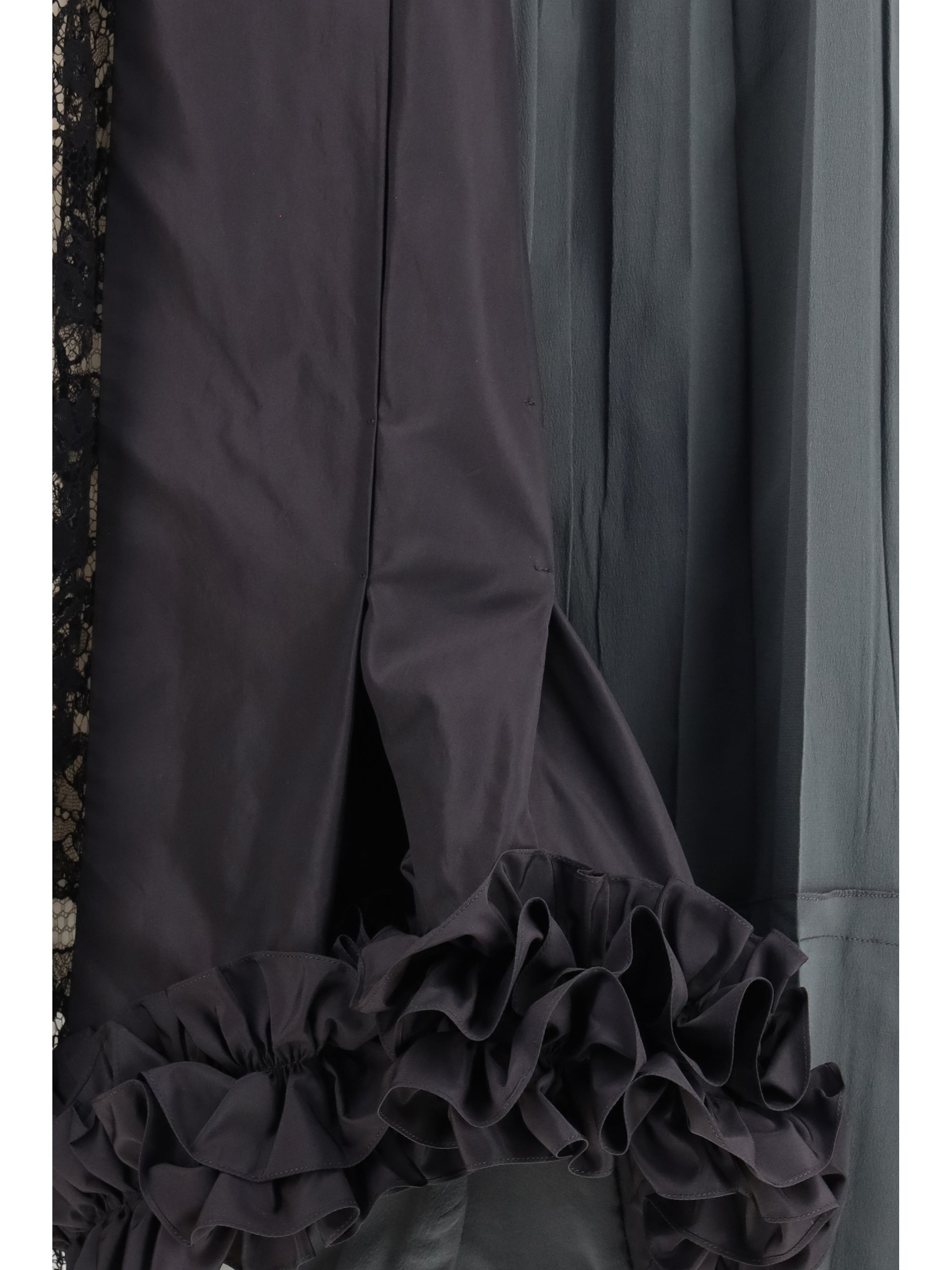 patchwork midi skirt with panel construction