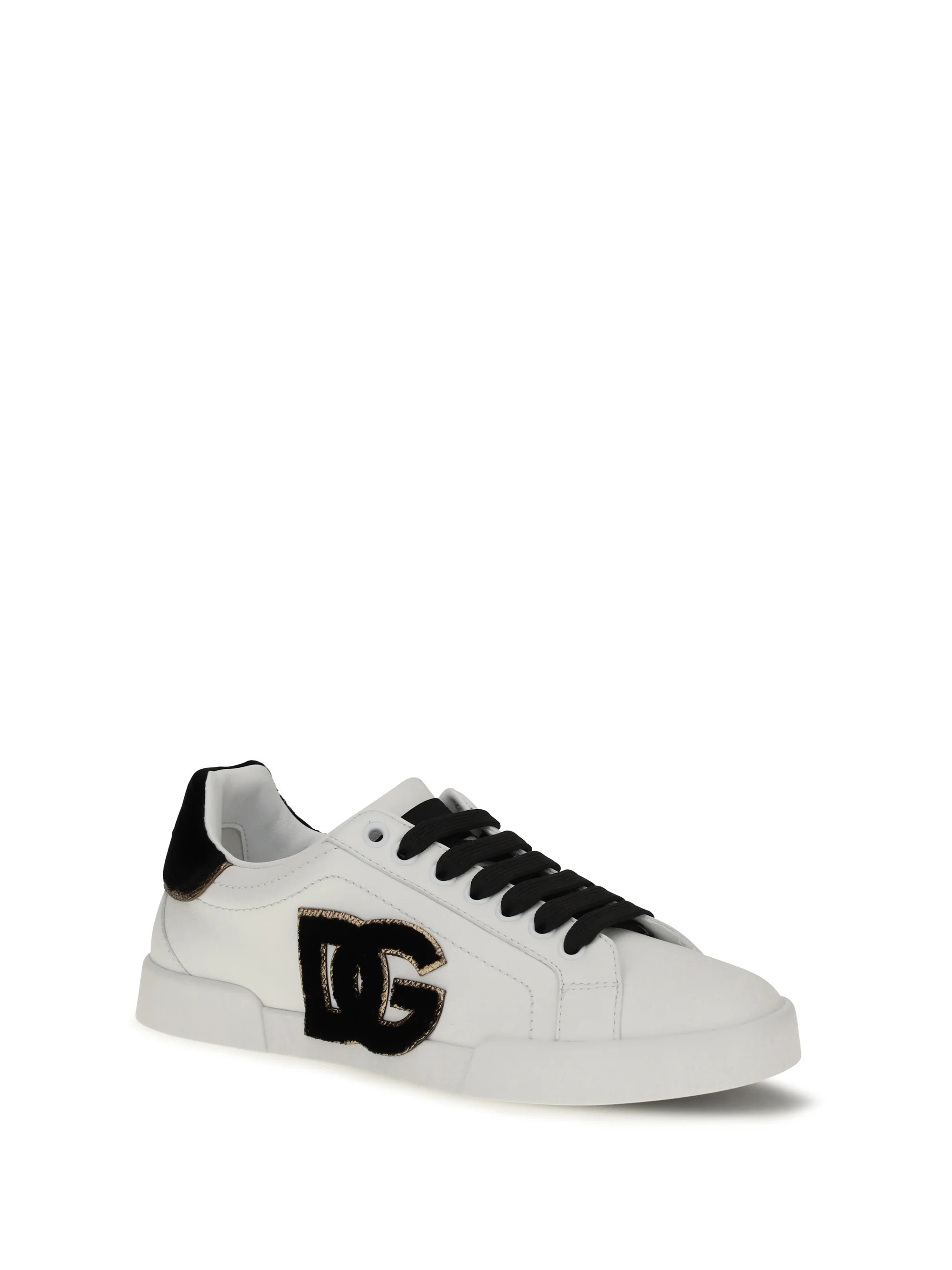 leather sneakers with logo