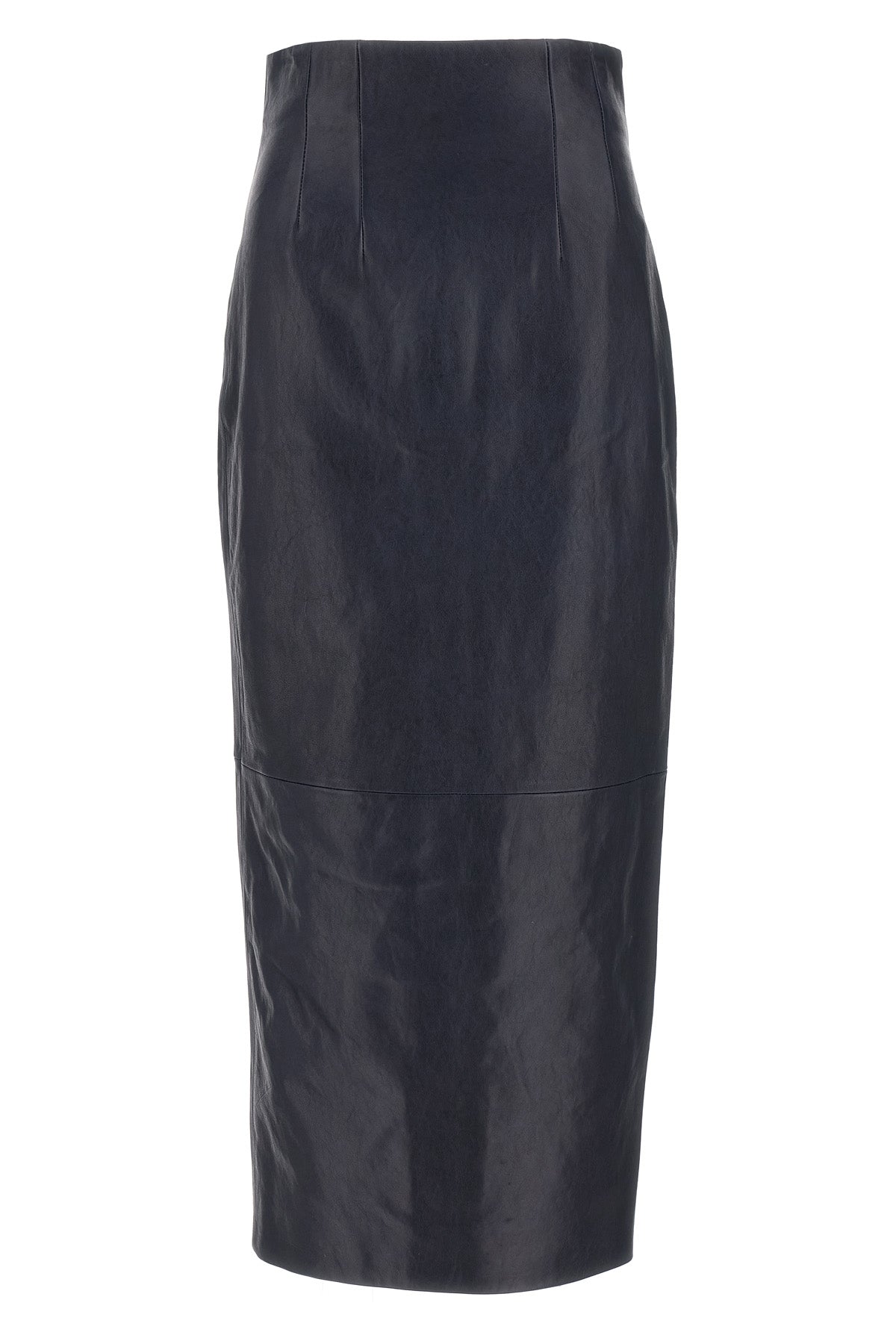 KHAITE 2 loxley leather midi skirt