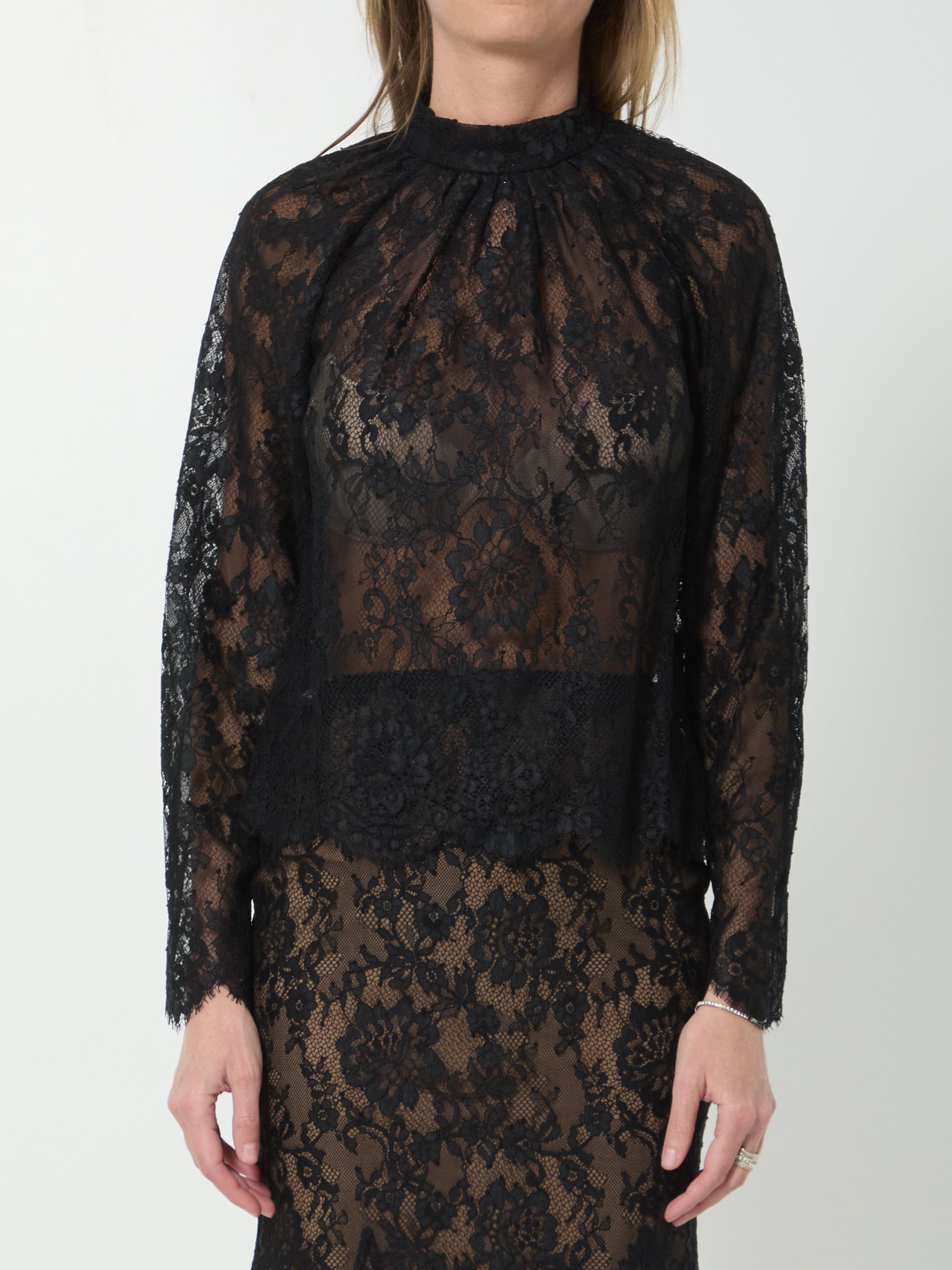 black lace blouse