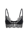 satin soft-cup bralette bra with lace