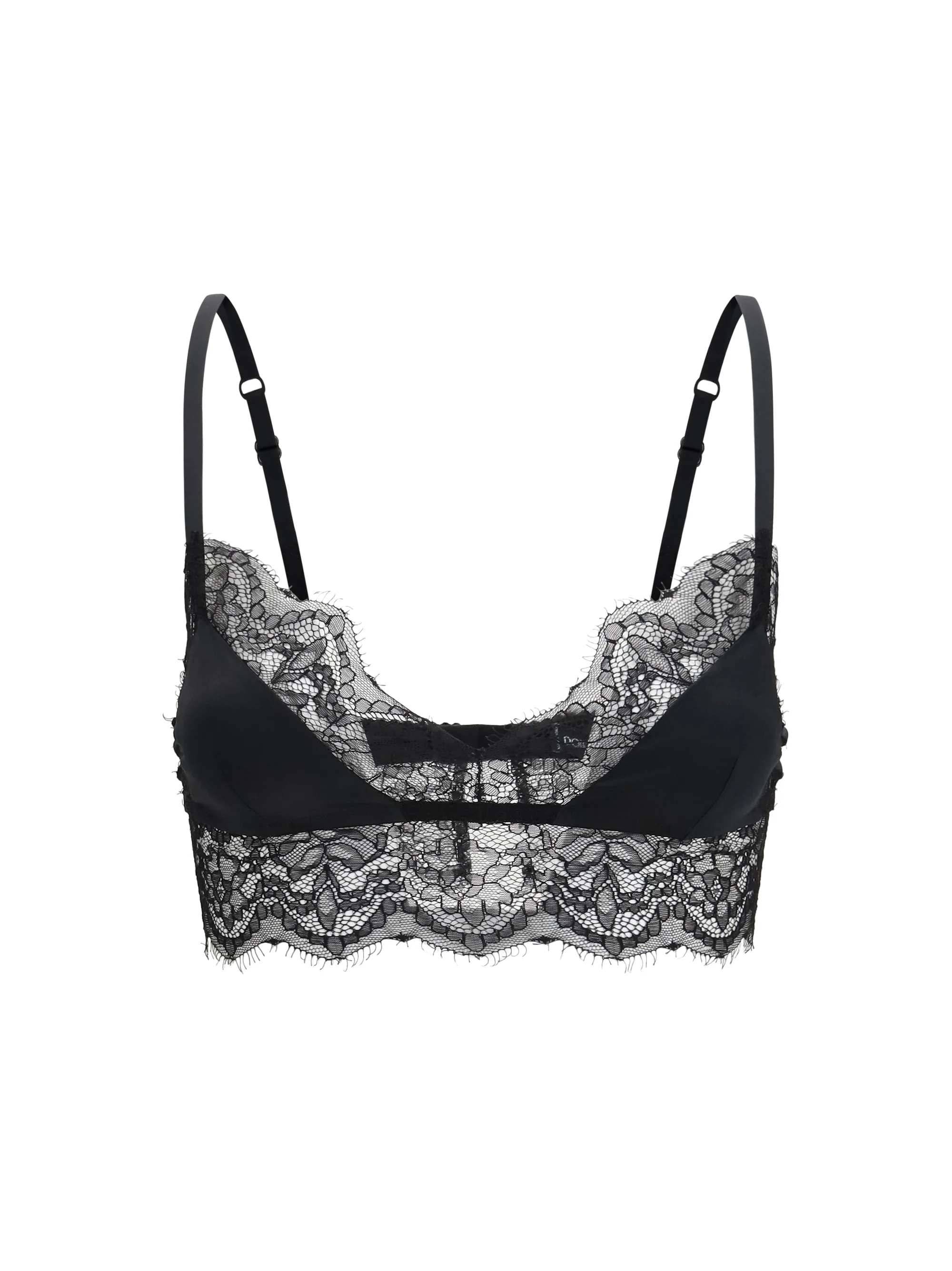 satin soft-cup bralette bra with lace