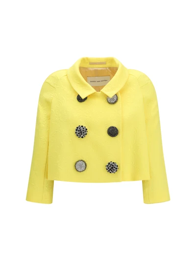 cropped jacket with jewel buttons