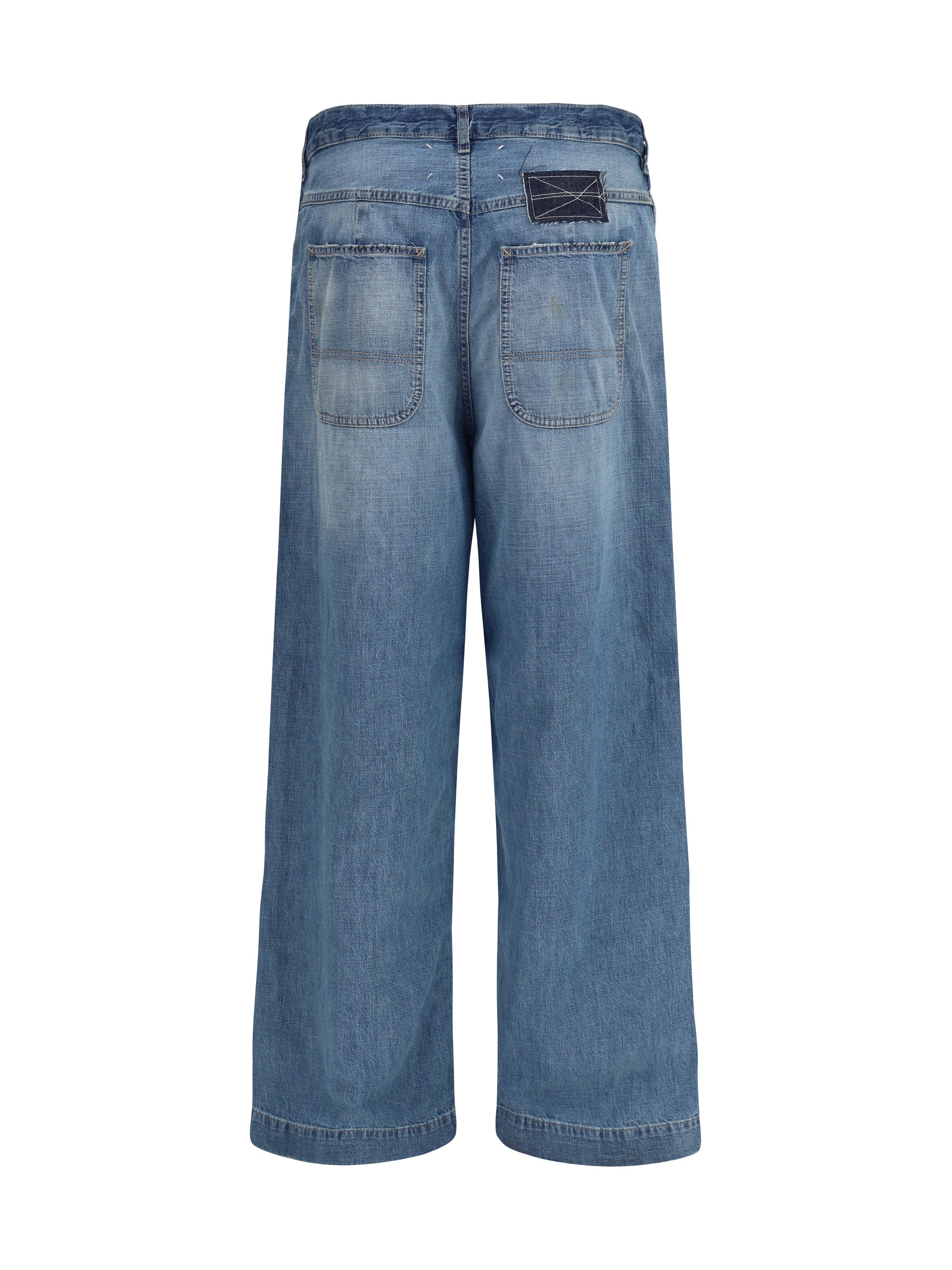 MARGIELA 42 patchwork-detail wide leg jeans