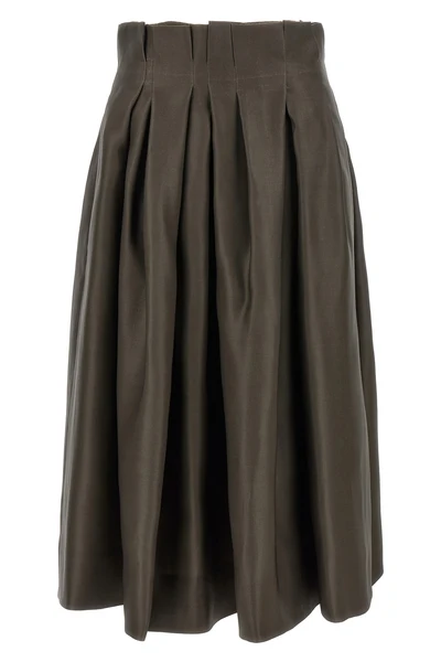 the midi skirt khaite astrid defines a new proportion through a rigorous sarto