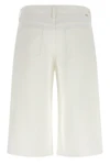the whole lot zip twist fray denim bermuda shorts in semi-rigid totally innoc